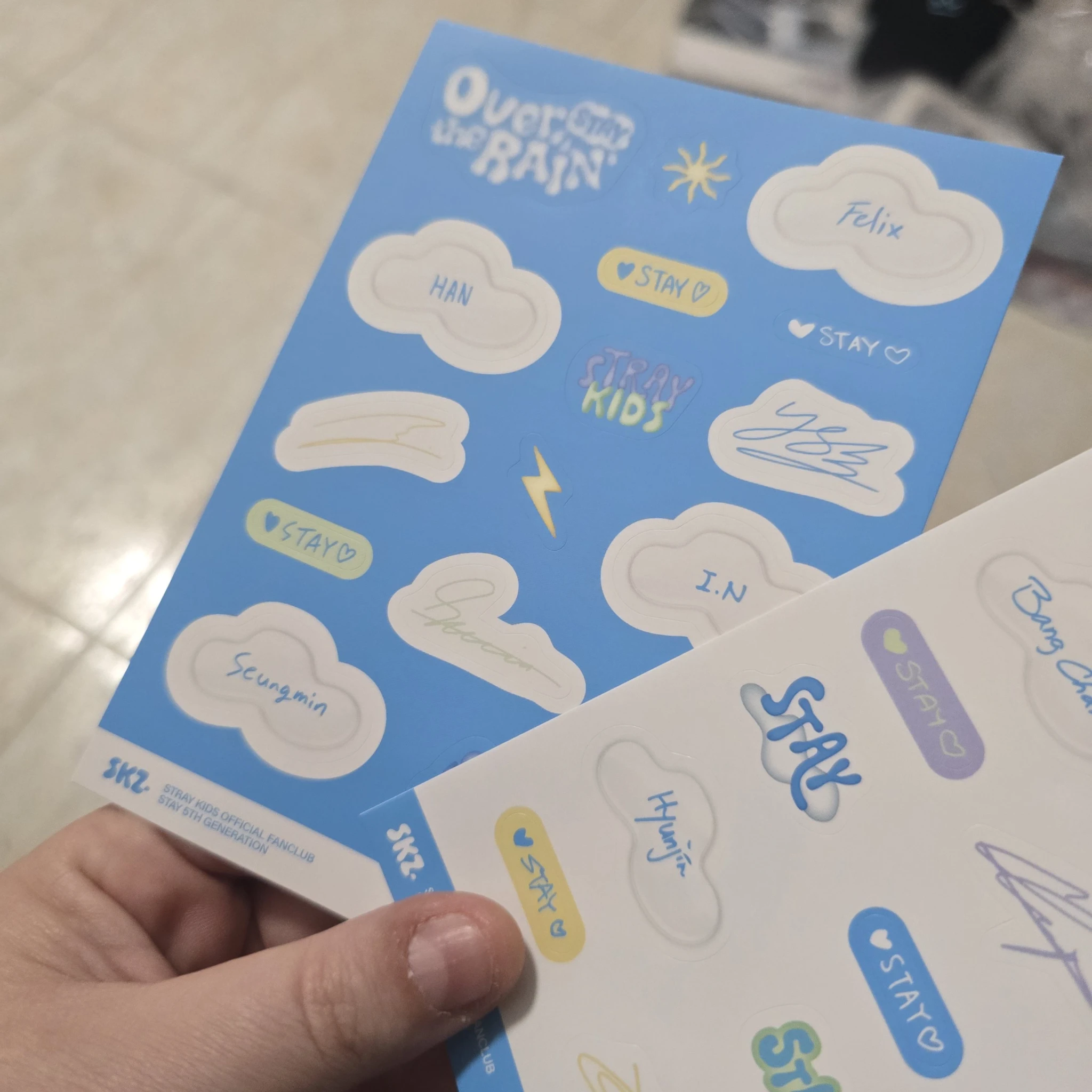 Stray Kids Stray Kids - HAN & Felix & Seungmin - 5th Generation Kit Official Fanclub STAY [STAY Over The Rain] Other sticker sheet kit inclusion fanclub listing photo 2