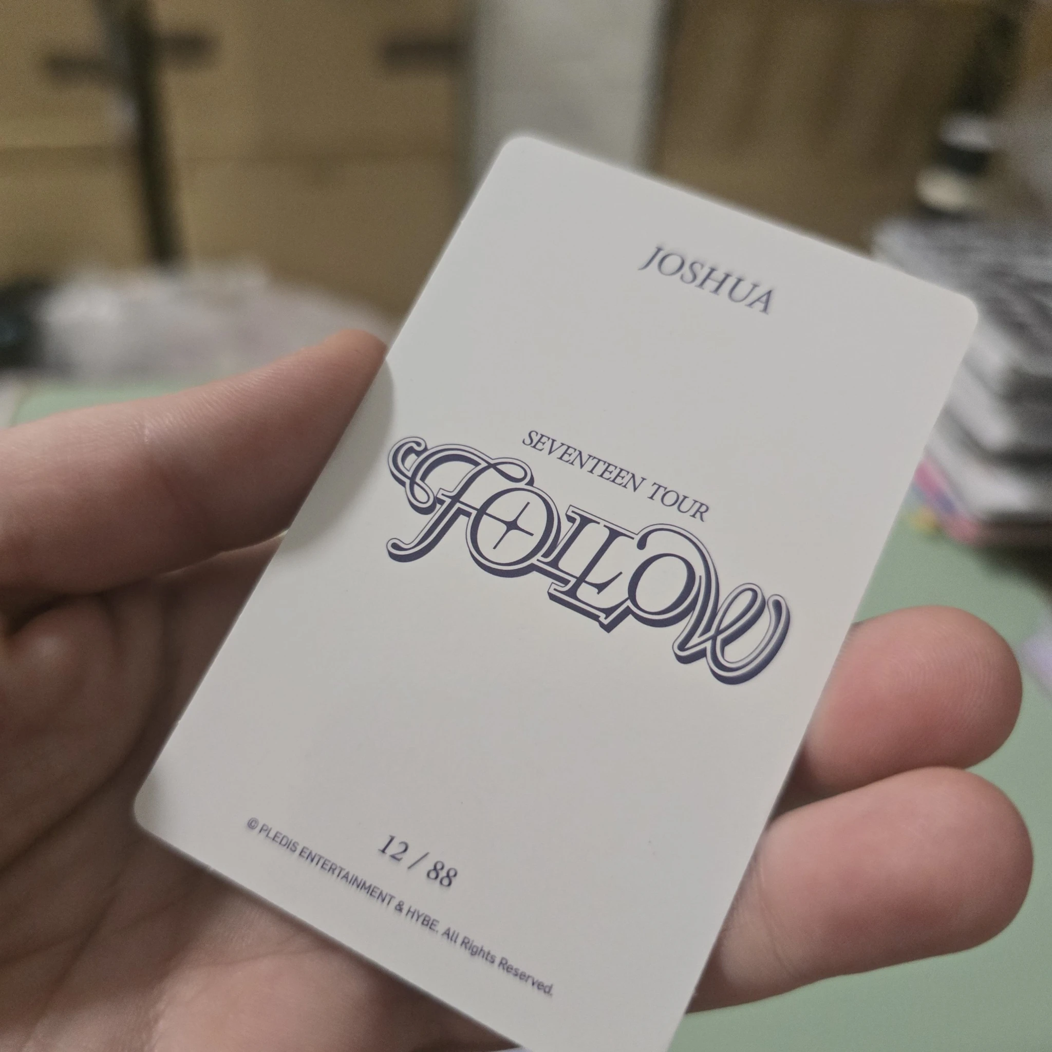 SEVENTEEN Joshua SEVENTEEN - Joshua - [Follow] Tour Event concert trading card listing photo 2
