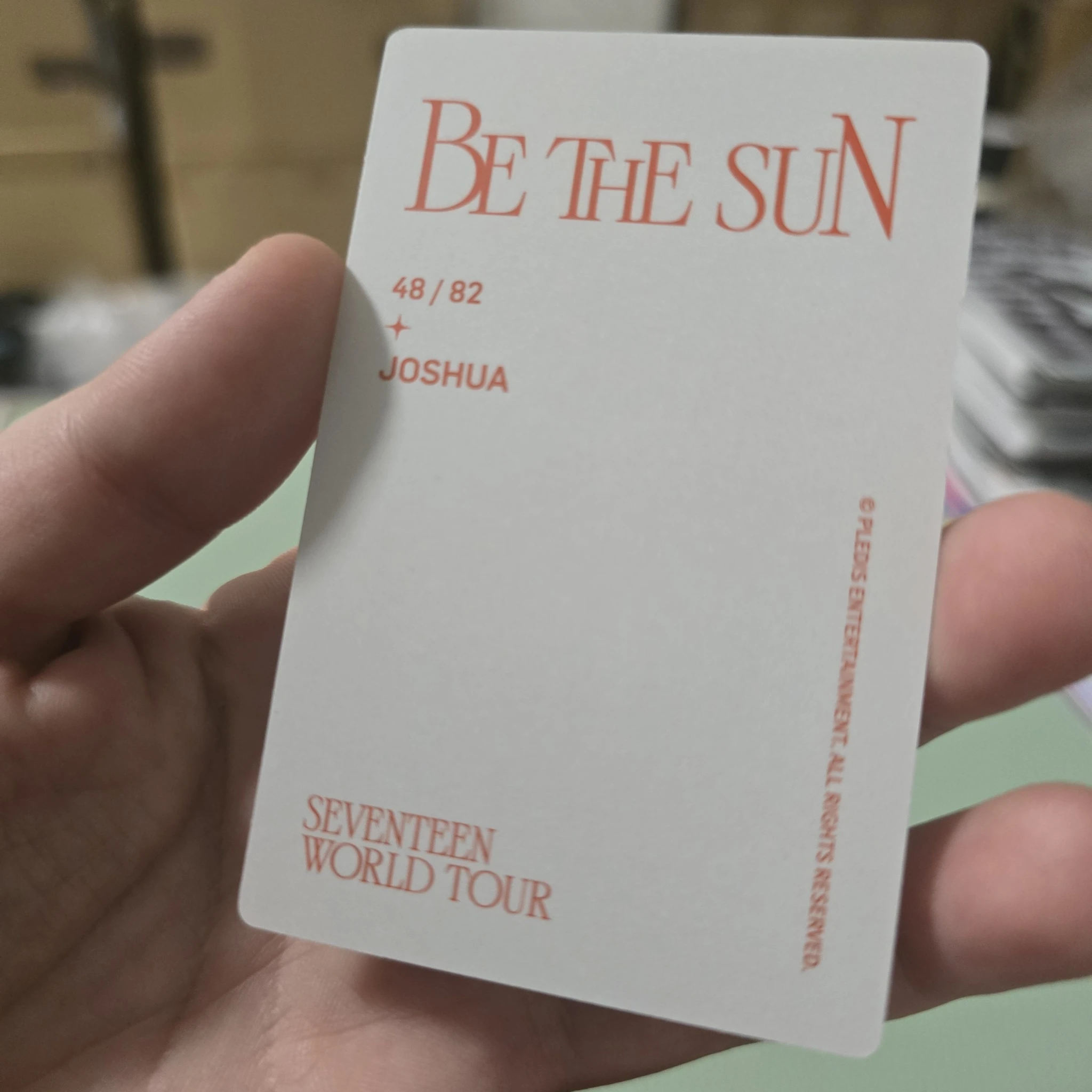 SEVENTEEN Joshua SEVENTEEN - Joshua - [BE THE SUN] WORLD TOUR Event trading card listing photo 2