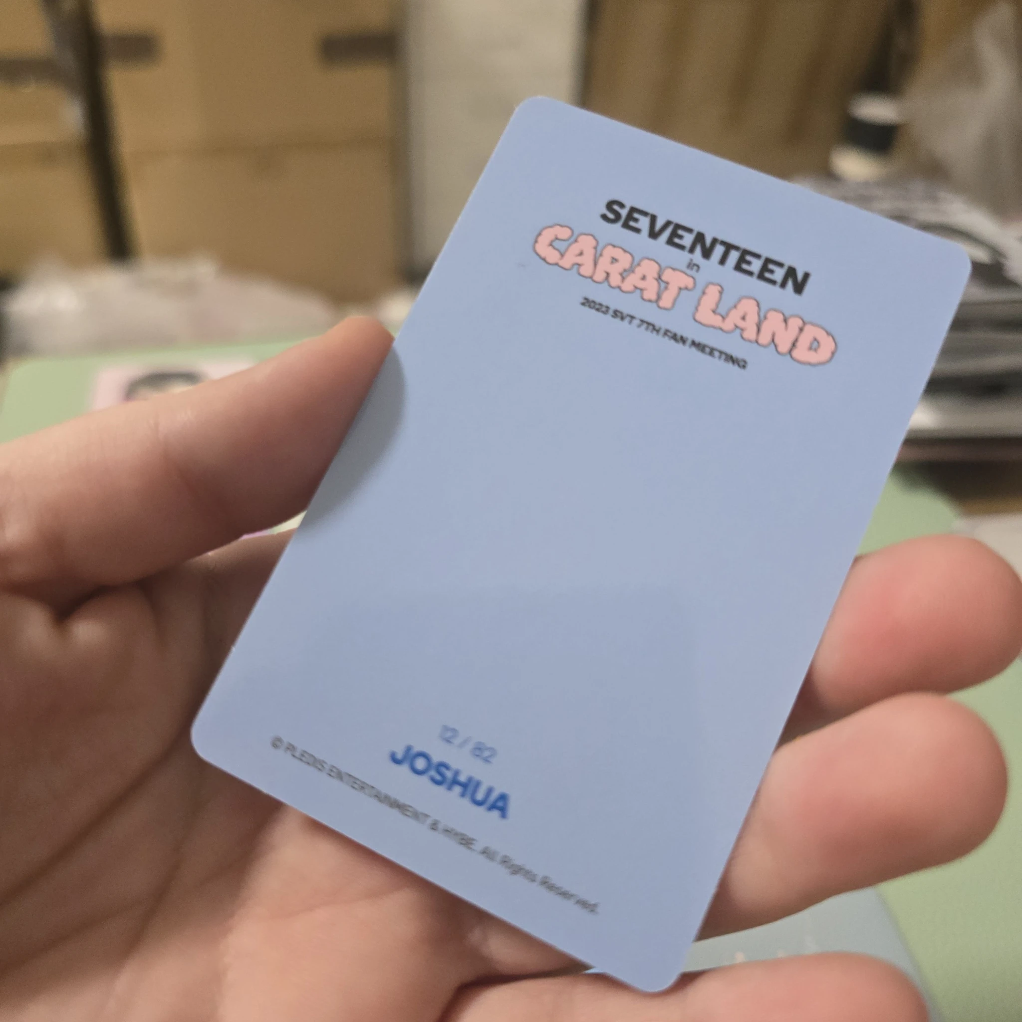 SEVENTEEN Joshua SEVENTEEN - Joshua - 2023 7TH SVT IN CARATLAND Event trading card listing photo 2