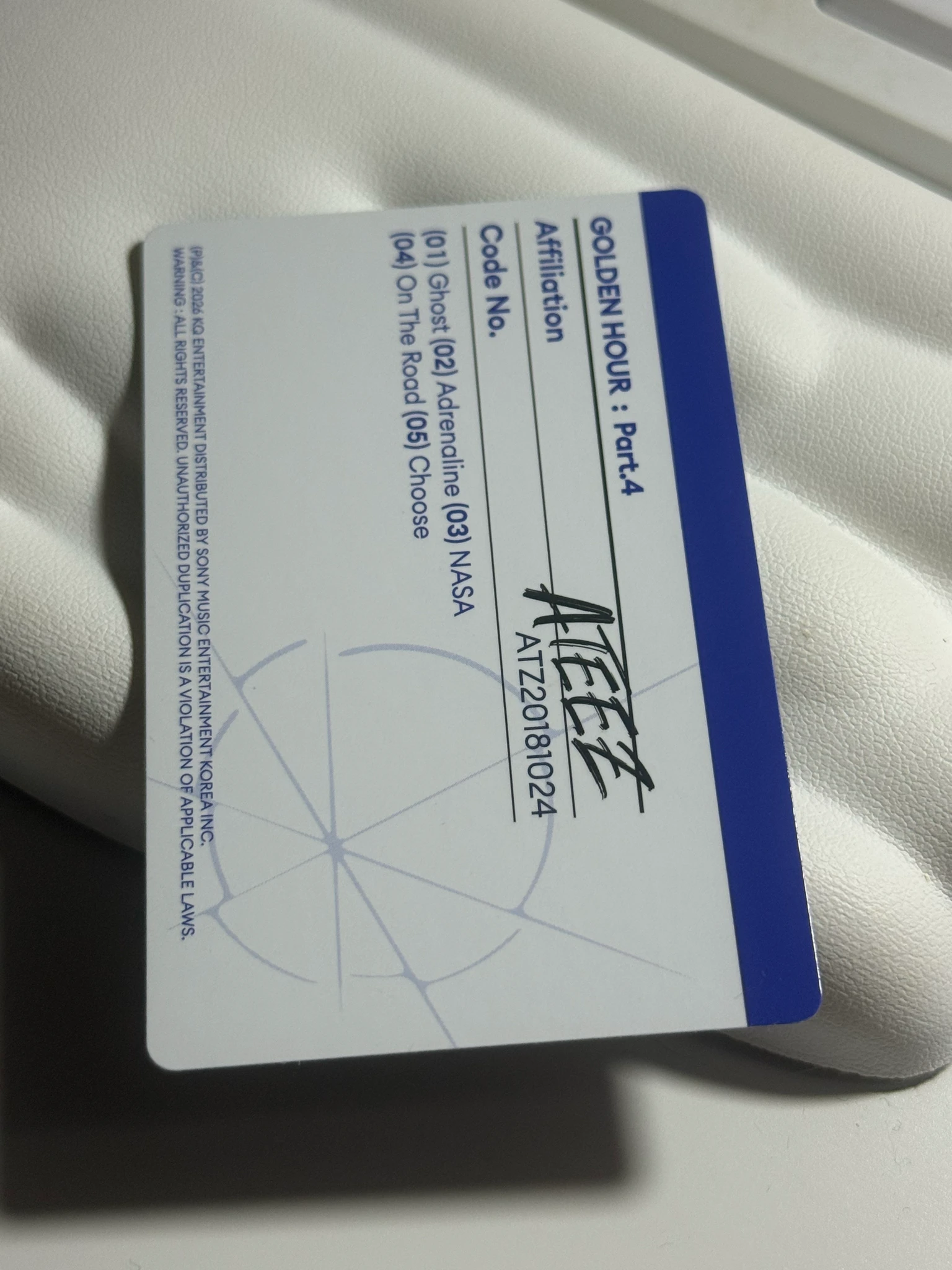 ATEEZ Jongho ATEEZ - Jongho - Golden Hour : Part.4 Album album photocard A version listing photo 2