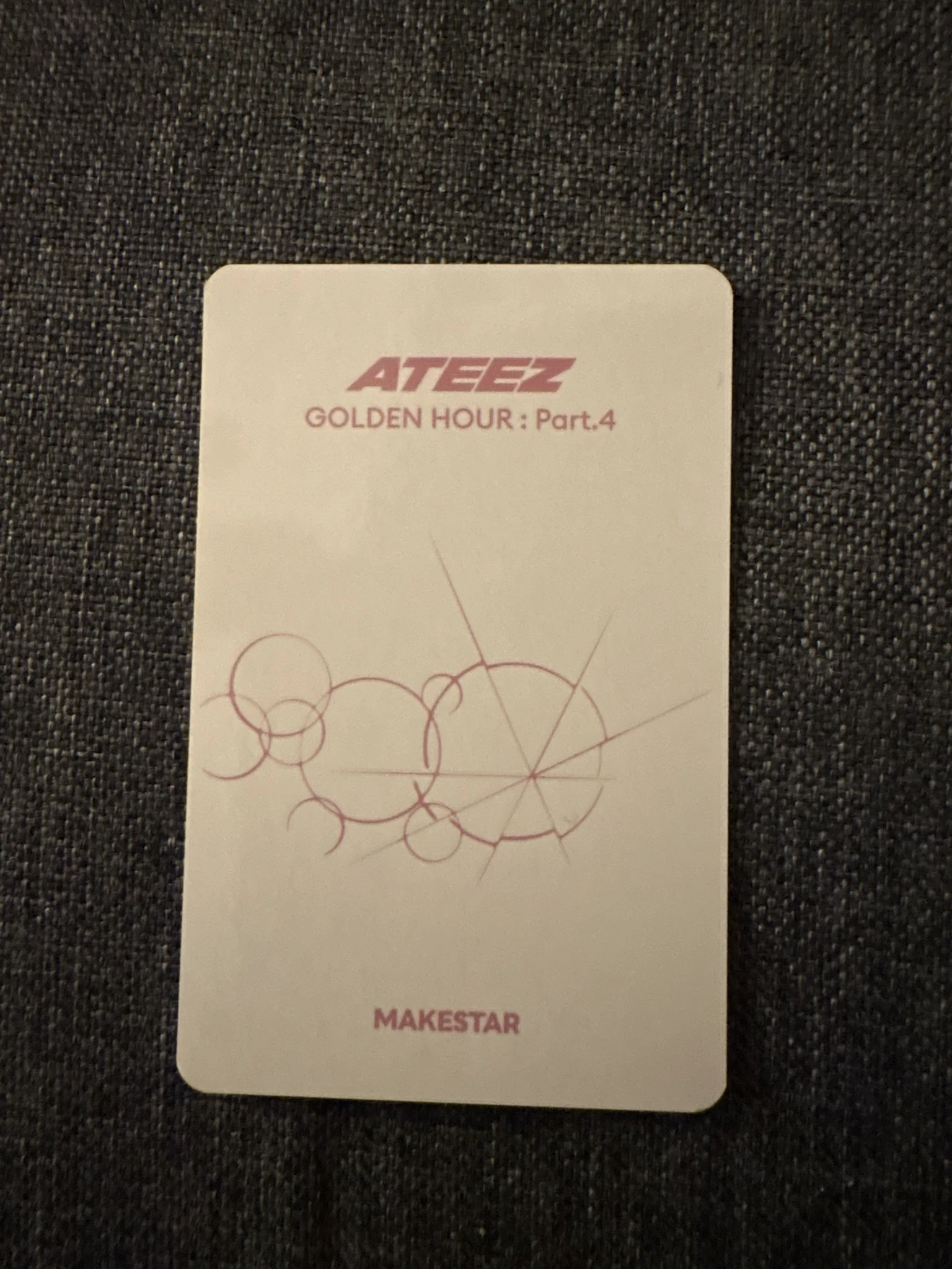 ATEEZ Seonghwa ATEEZ - Seonghwa - Golden Hour : Part.4 Album makestar pob (pre-order benefit) fansign round 5 listing photo 2
