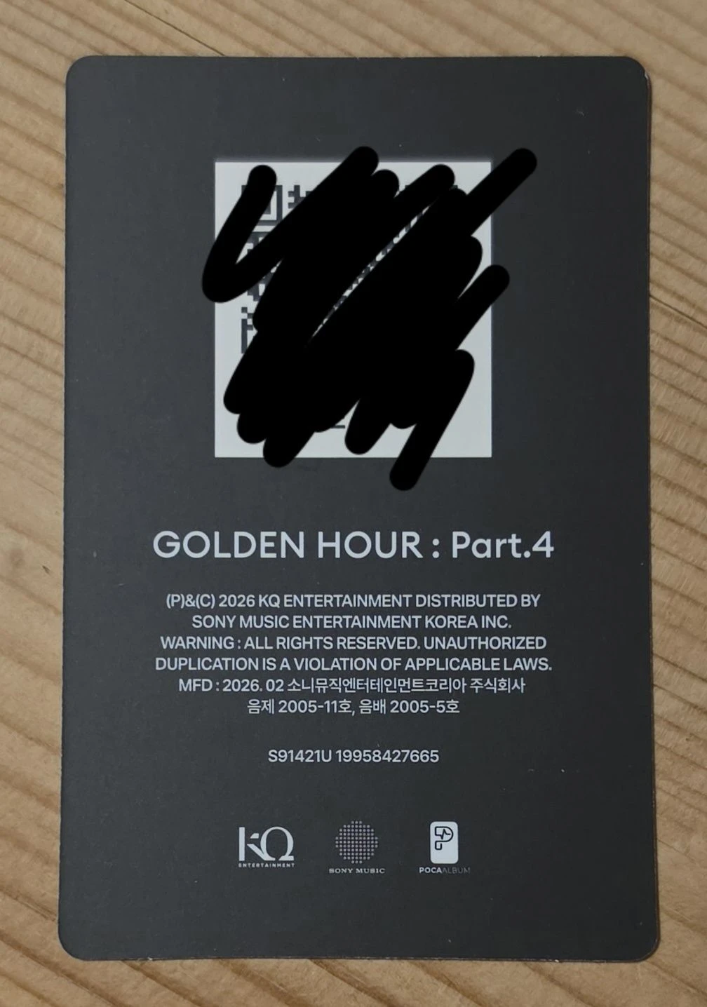 ATEEZ Wooyoung ATEEZ - Wooyoung - Golden Hour : Part.4 Album Z version qr card poca album album photocard listing photo 2