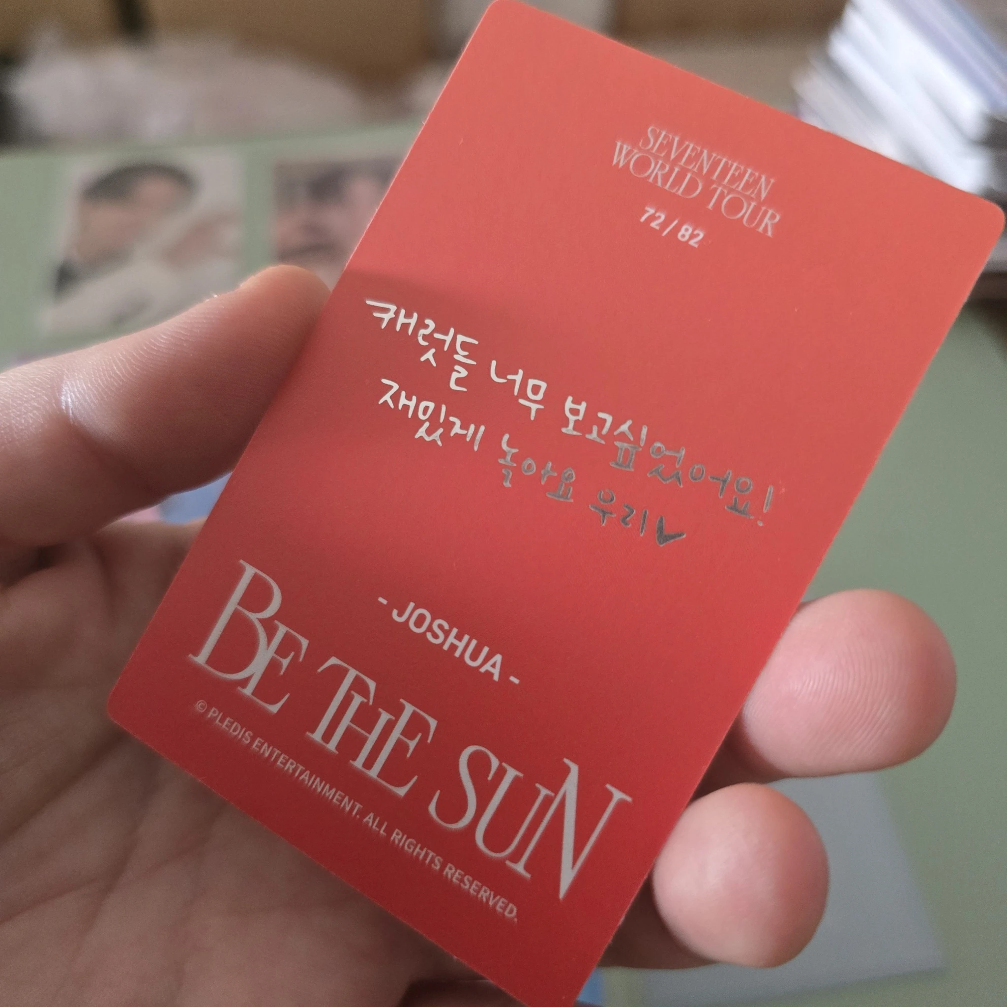 SEVENTEEN Joshua SEVENTEEN - Joshua - [BE THE SUN] WORLD TOUR Event trading card korea selfie listing photo 2