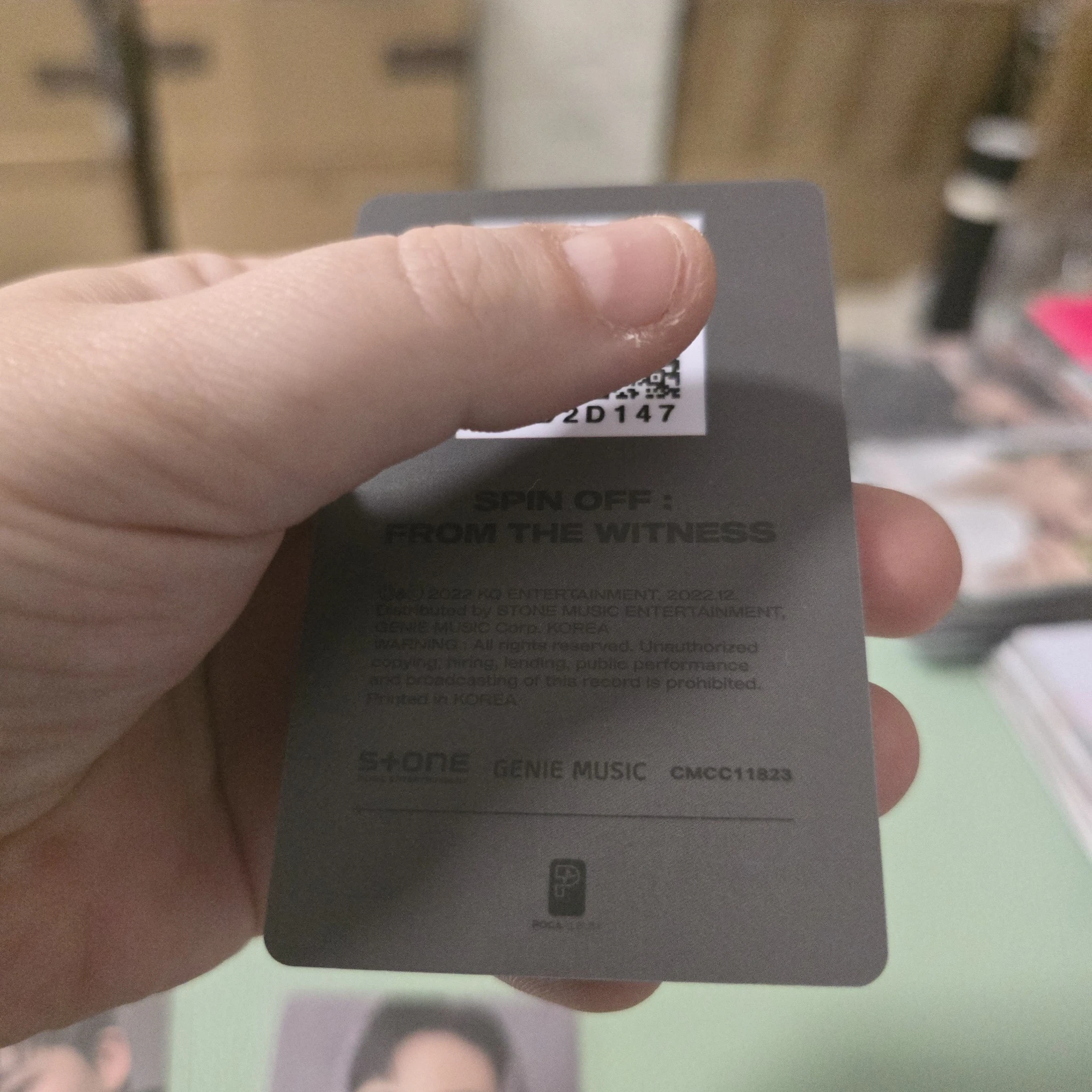 ATEEZ Jongho ATEEZ - Jongho - SPIN OFF : FROM THE WITNESS Album album photocard Z version qr card listing photo 2