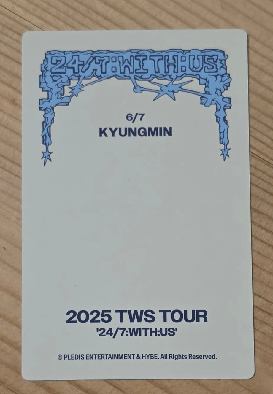 TWS Kyungmin TWS - Kyungmin - 24/7:With:Us - 2025 Tour Event trading card seoul listing photo 2
