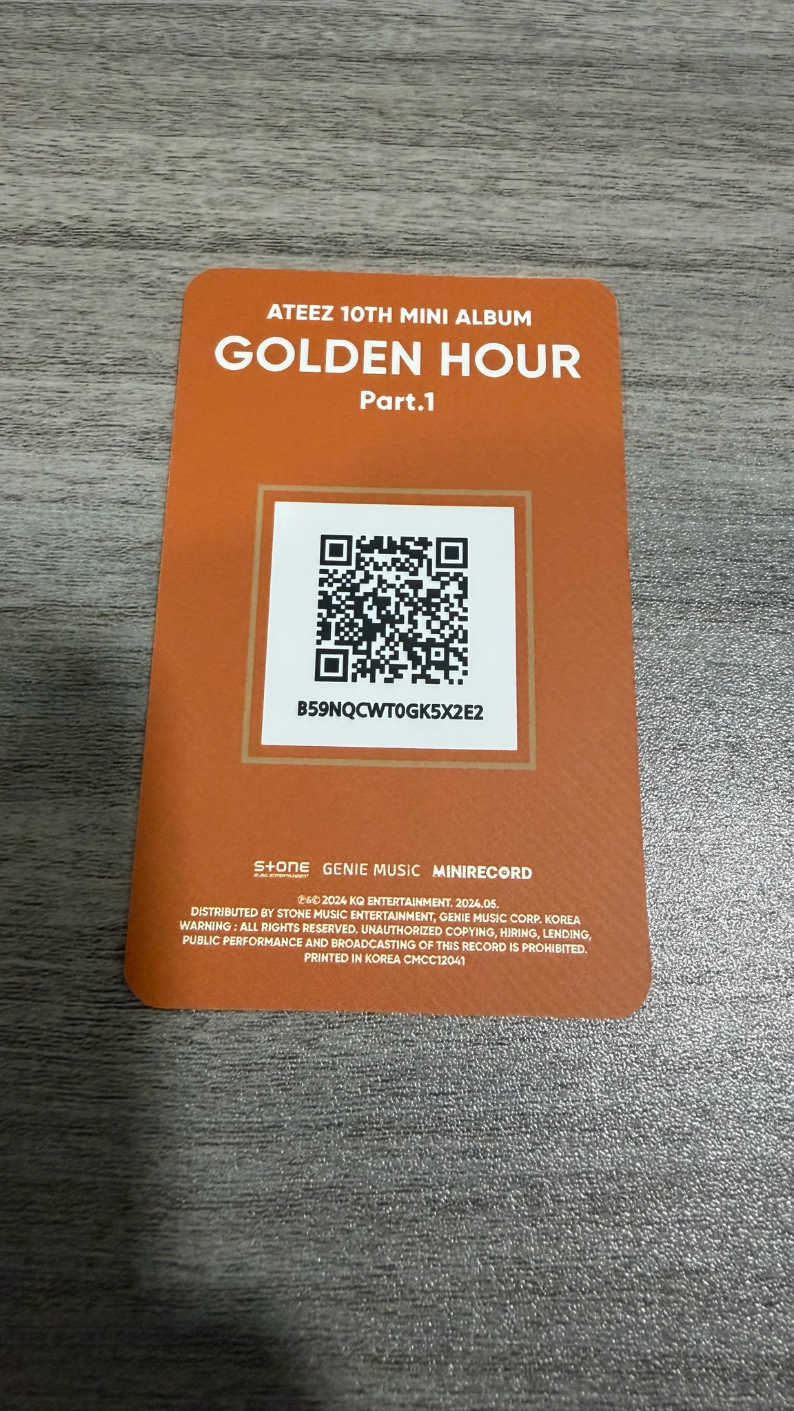 ATEEZ Mingi ATEEZ - Mingi - Golden Hour : Part.1 Album album photocard platform version qr card listing photo 2