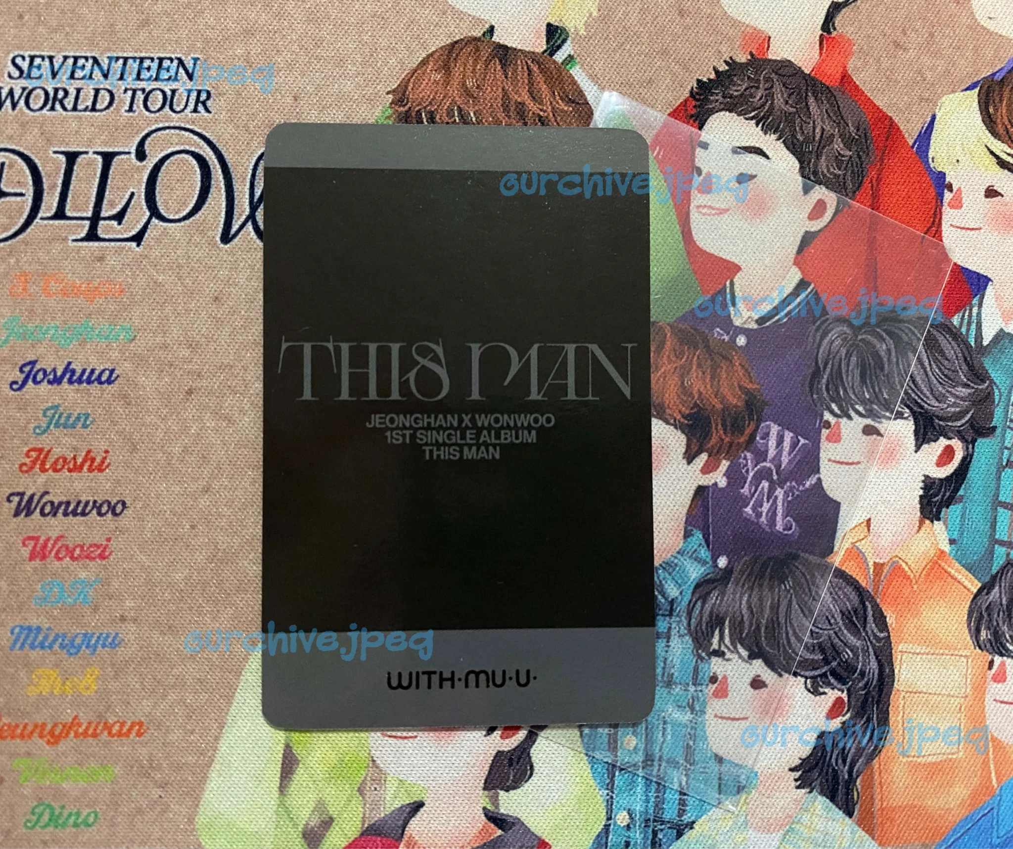 SEVENTEEN Wonwoo SEVENTEEN - Wonwoo - This Man Album withmuu pob (pre-order benefit) polaroid listing photo 2