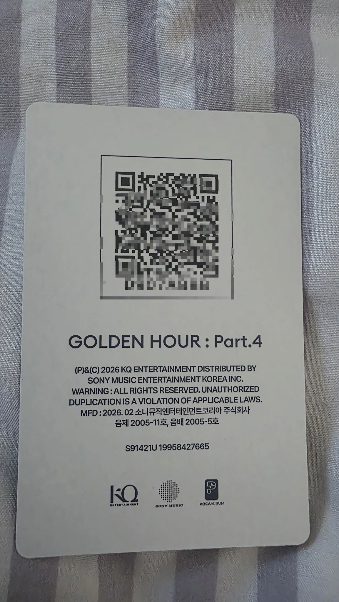 ATEEZ San ATEEZ - San - GOLDEN HOUR : Part.4 Album diary version poca album qr card album photocard listing photo 2