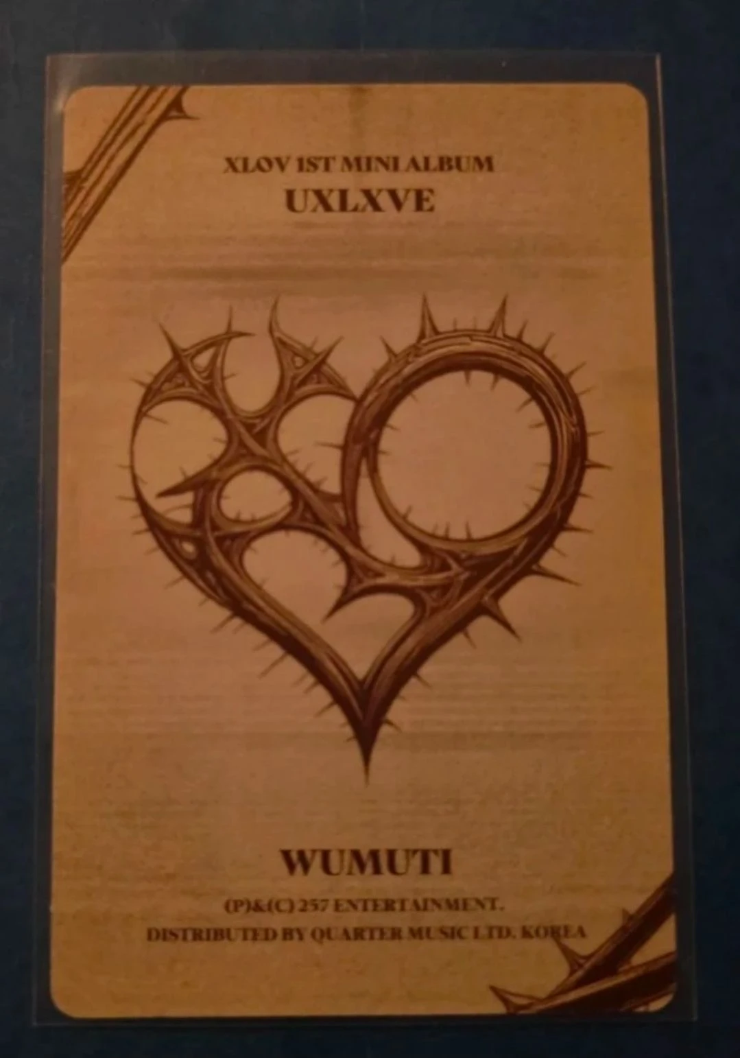 XLOV Wumuti XLOV - Wumuti - UXLXVE Album album photocard N version listing photo 2