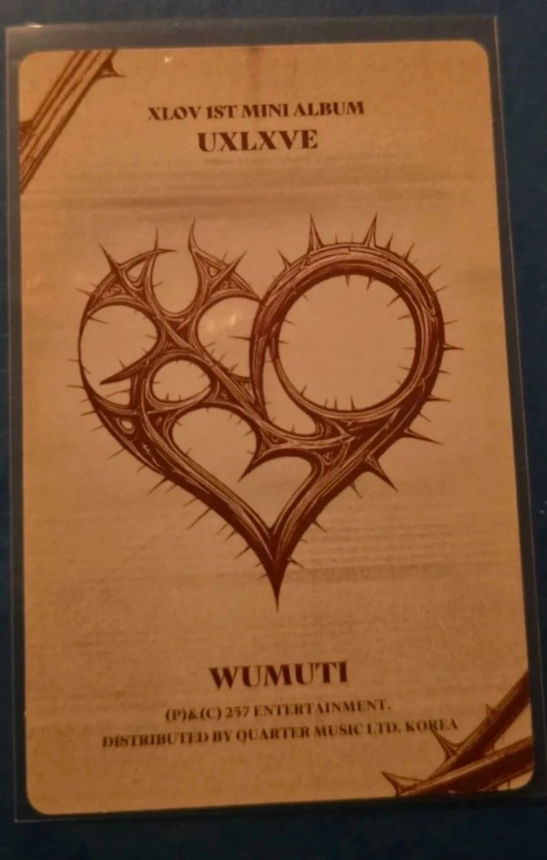 XLOV Wumuti XLOV - Wumuti - UXLXVE Album album photocard N version listing photo 2