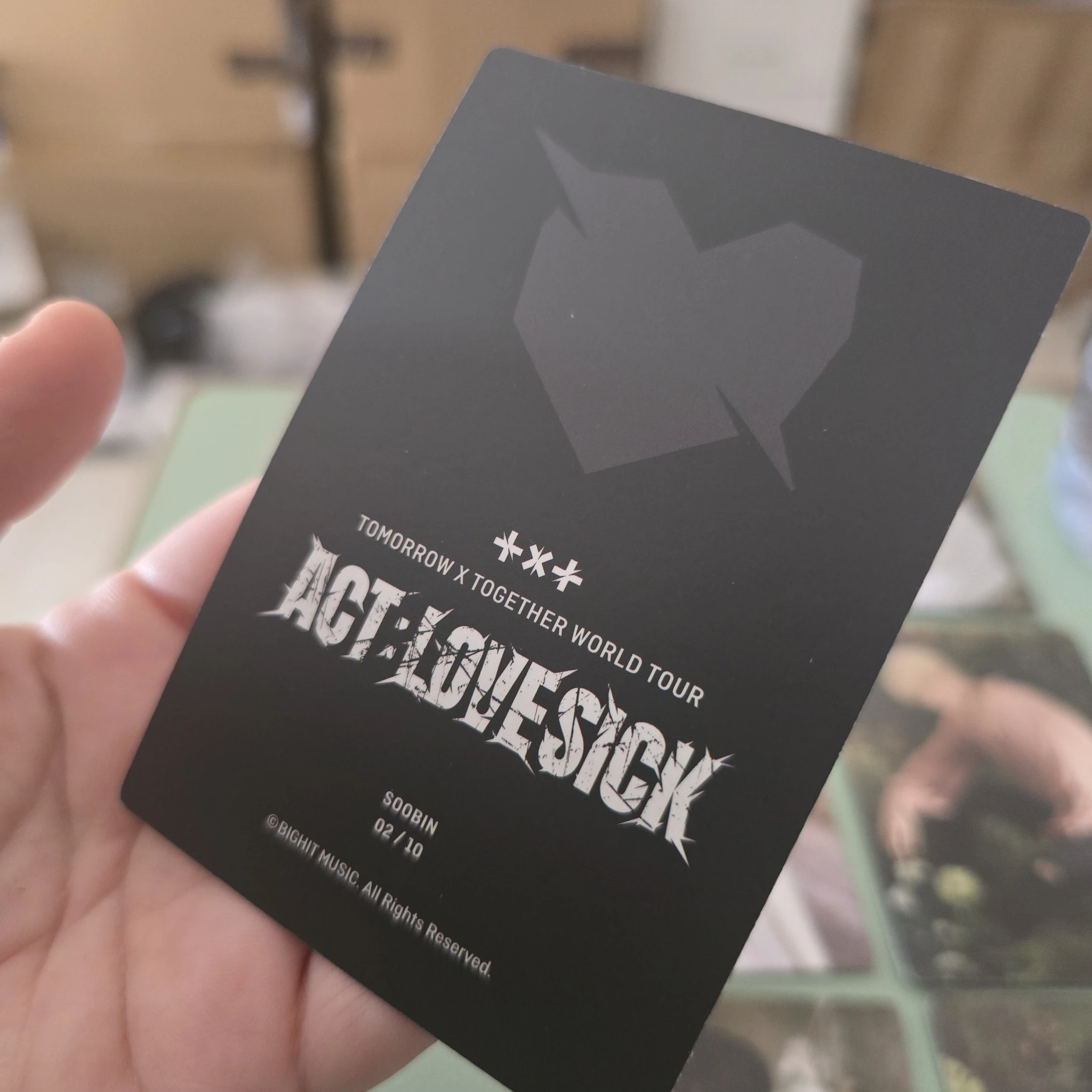TOMORROW X TOGETHER Soobin TOMORROW X TOGETHER - Soobin - ACT:LOVE SICK Event mini photocard listing photo 2