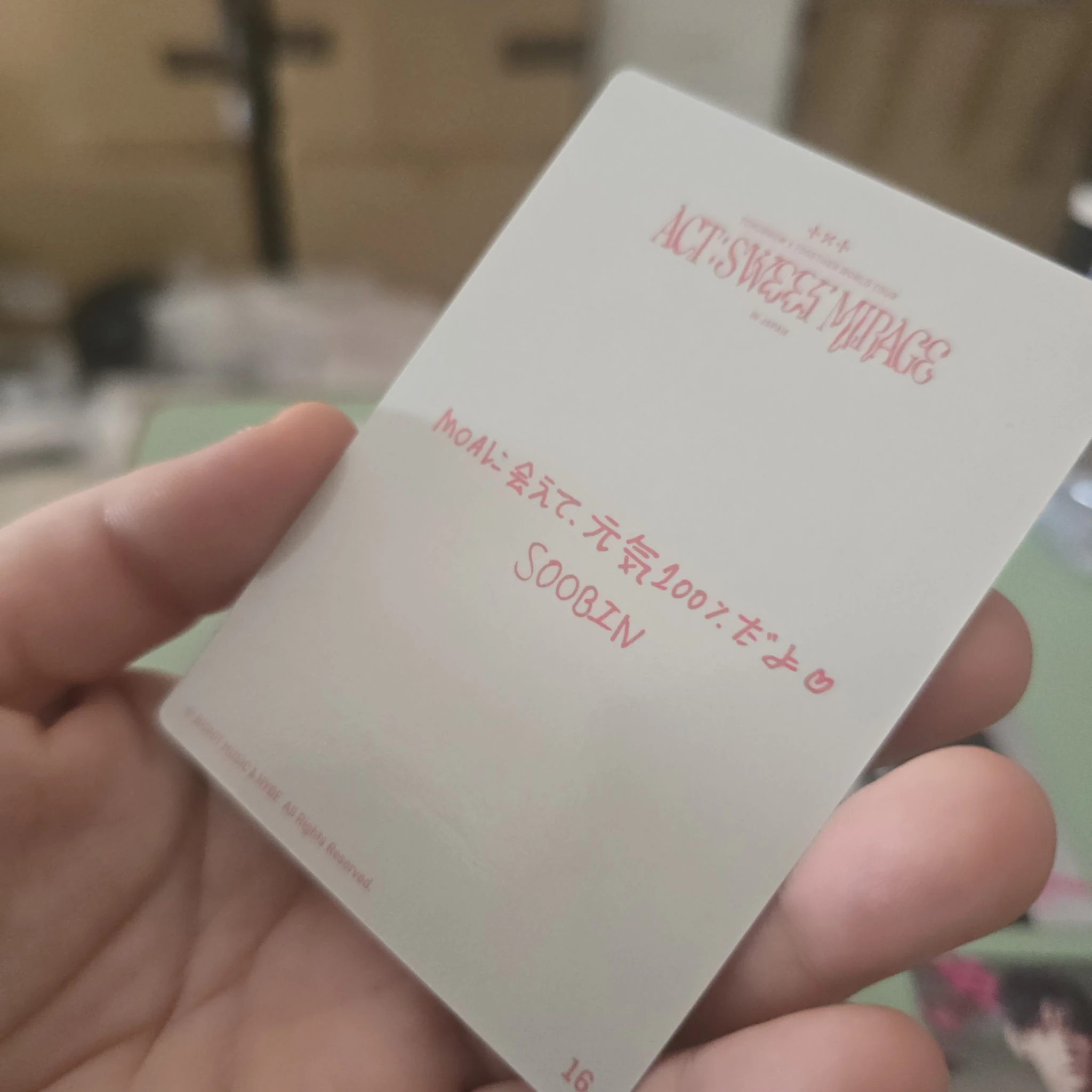 TOMORROW X TOGETHER Soobin TOMORROW X TOGETHER - Soobin - ACT:SWEET MIRAGE Event japan mini photocard listing photo 2