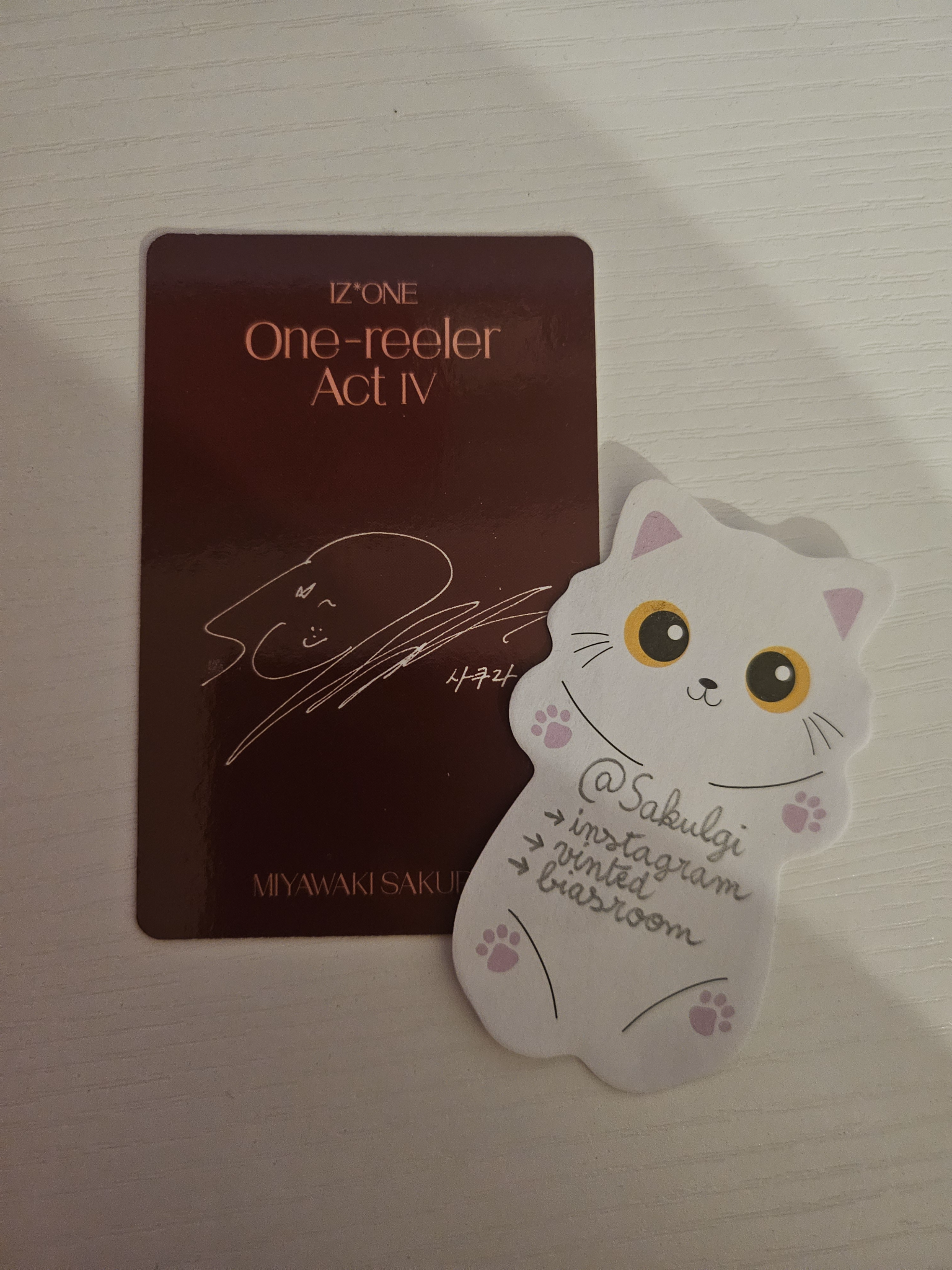 IZ*ONE Sakura IZ*ONE - Sakura - One-reeler / Act IV Album pob (pre-order benefit) photocard set listing photo 2
