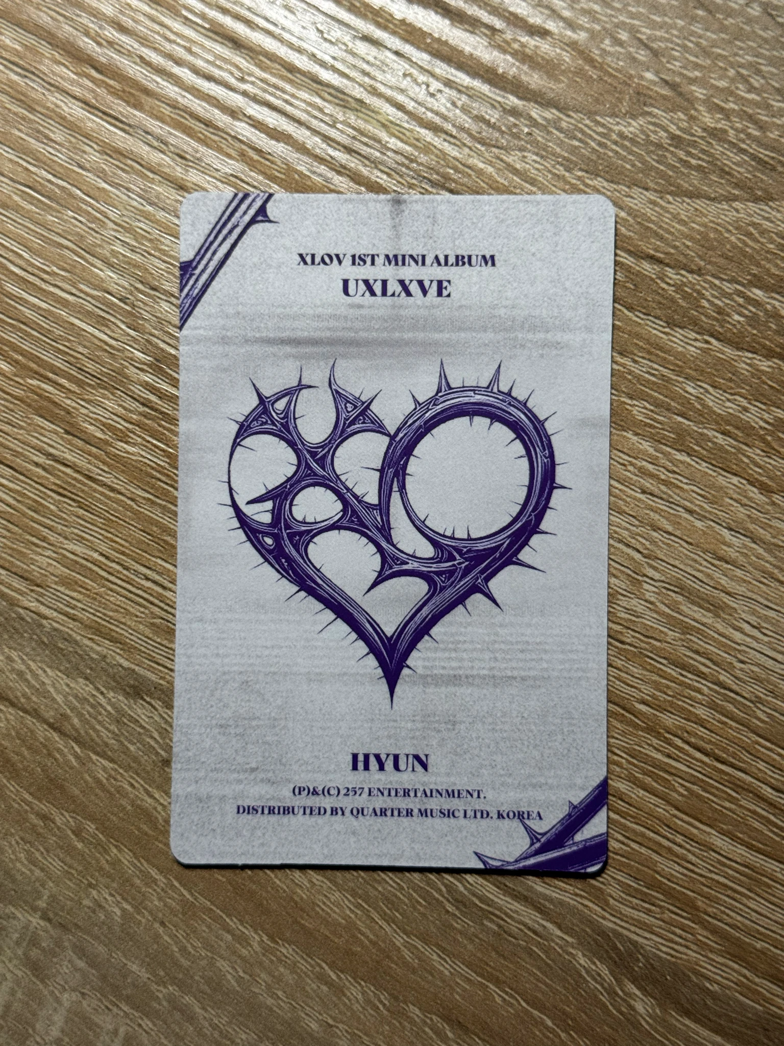 XLOV Hyun XLOV - Hyun - UXLXVE Album album photocard N version listing photo 2