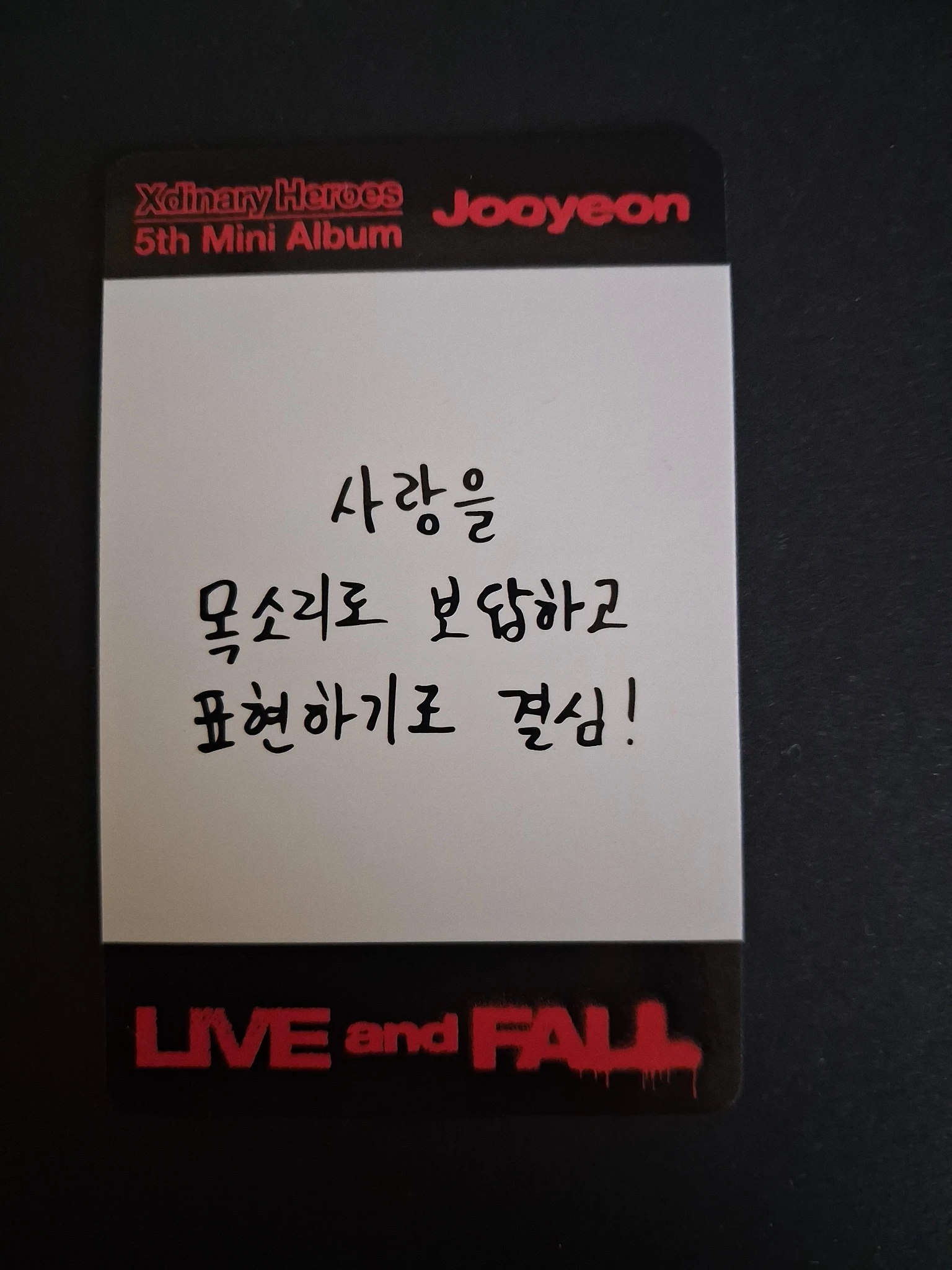 Xdinary Heroes Jooyeon Xdinary Heroes - Jooyeon - Live and Fall Album album photocard platform version fall version listing photo 2