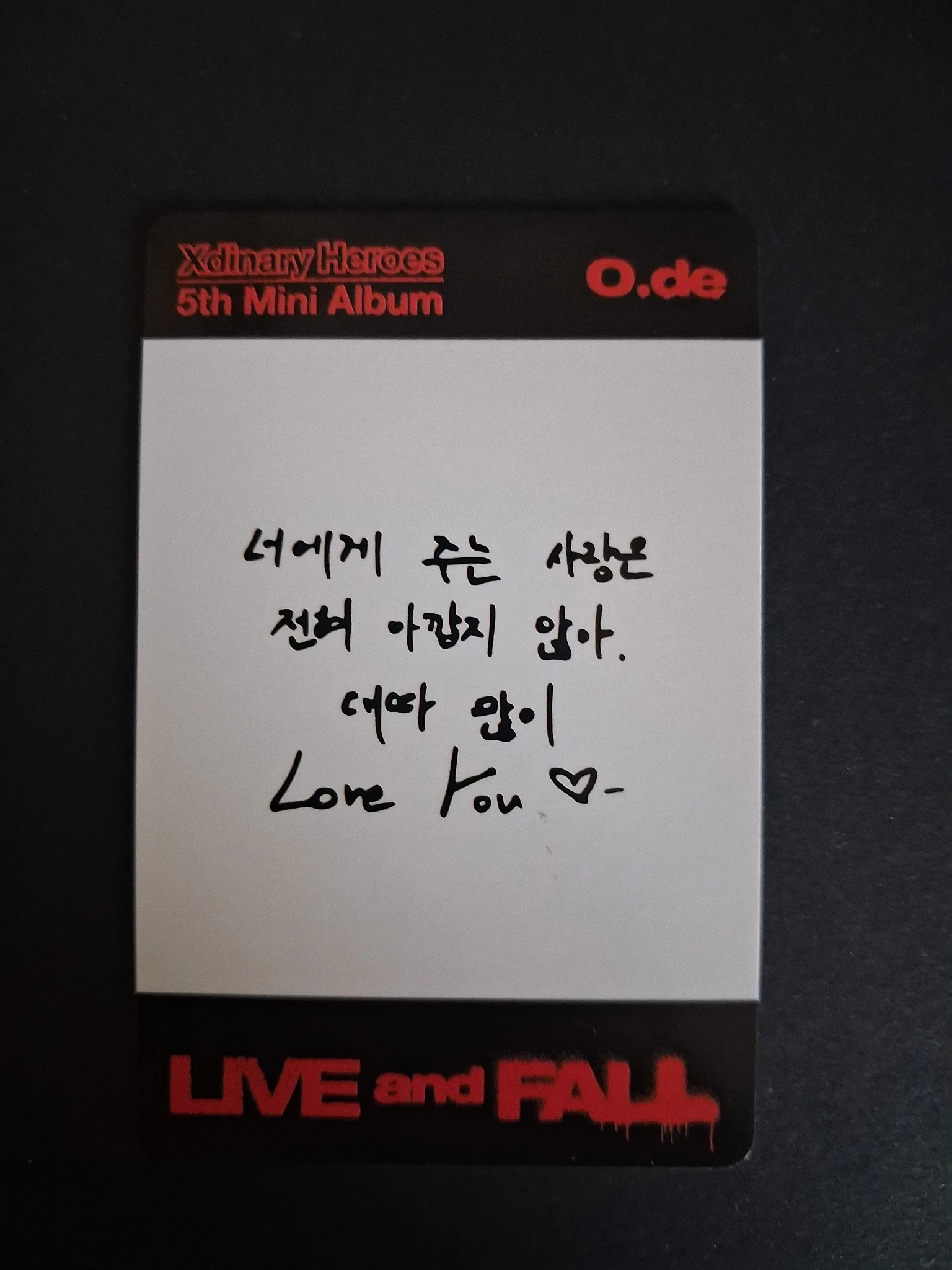 Xdinary Heroes O.de Xdinary Heroes - O.de - Live and Fall Album album photocard platform version fall version listing photo 2