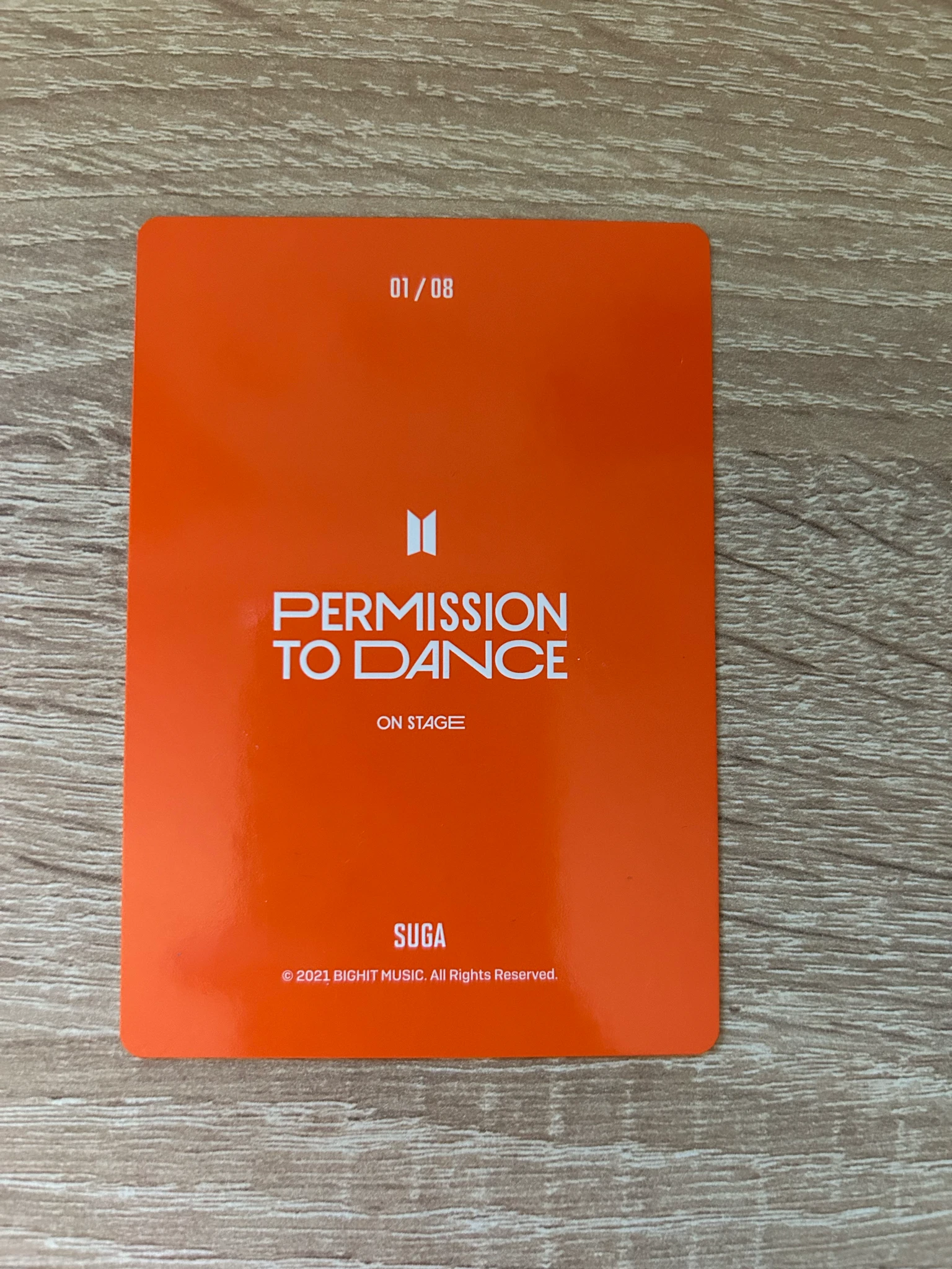 BTS SUGA BTS - SUGA - Permission To Dance On Stage Tour Event mini photocard listing photo 2