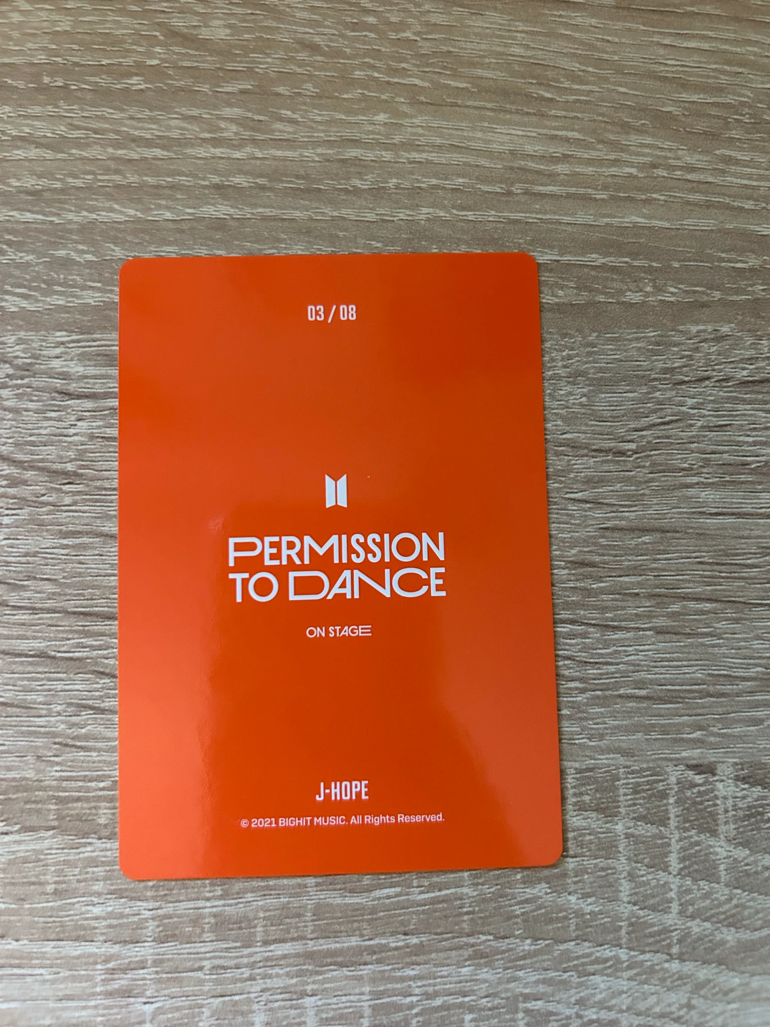 BTS j-hope BTS - j-hope - Permission To Dance On Stage Tour Event mini photocard listing photo 2
