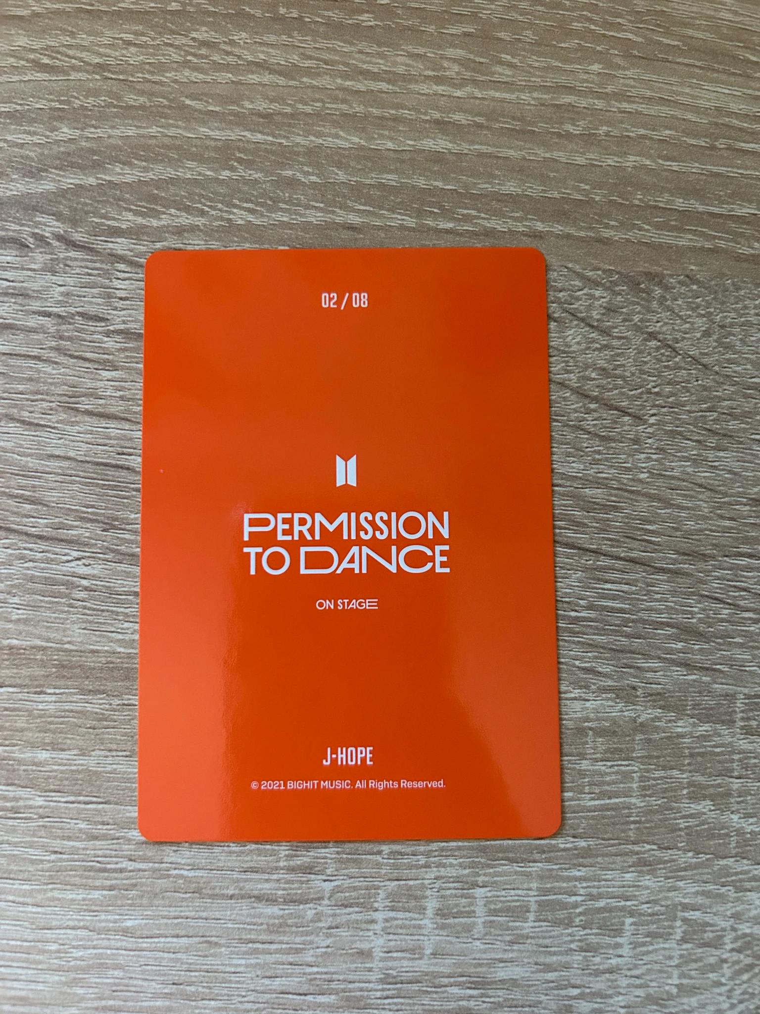 BTS j-hope BTS - j-hope - Permission To Dance On Stage Tour Event mini photocard listing photo 2