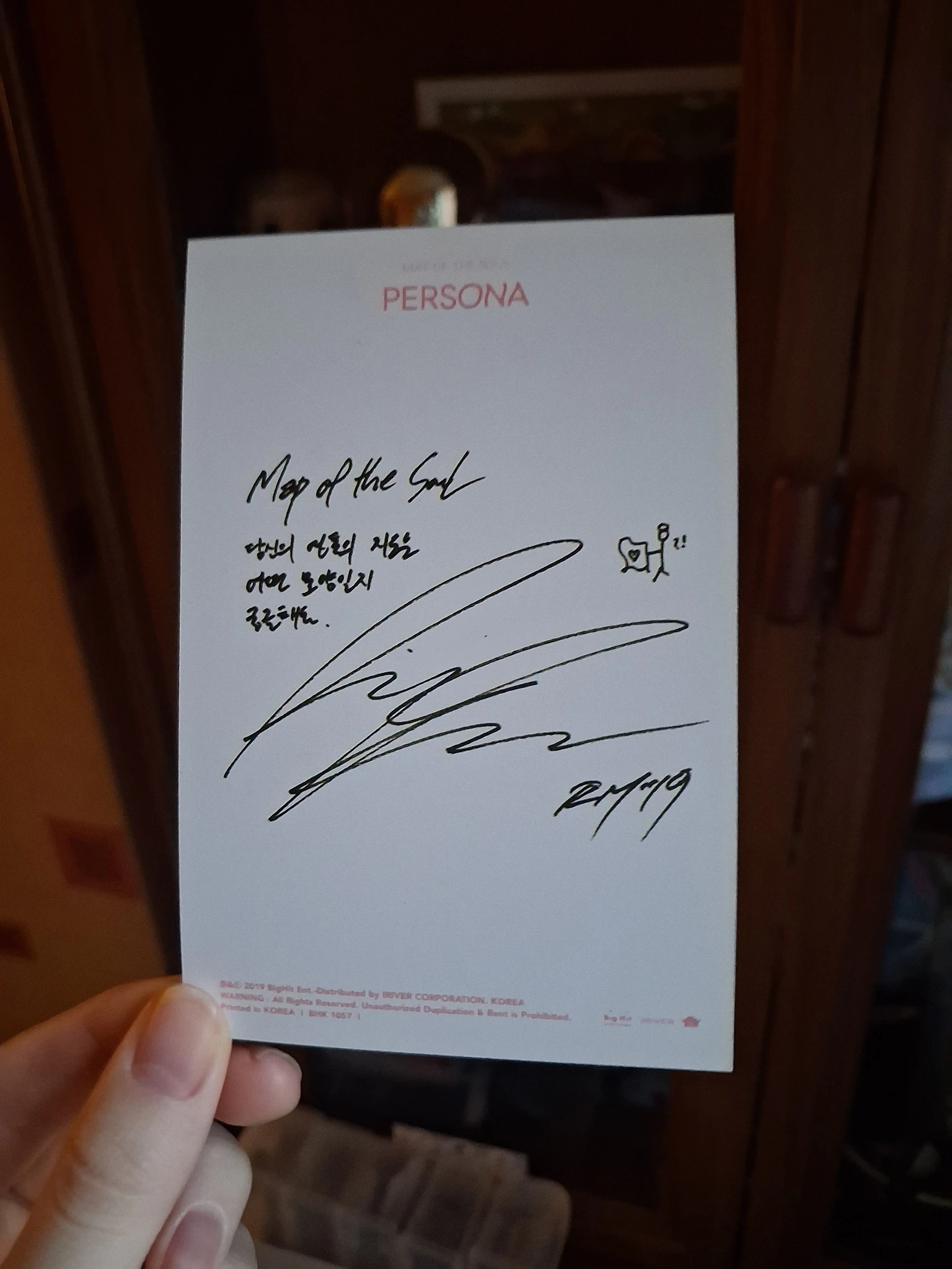 BTS RM BTS - RM - Map of the Soul: Persona Album album inclusion postcard listing photo 2