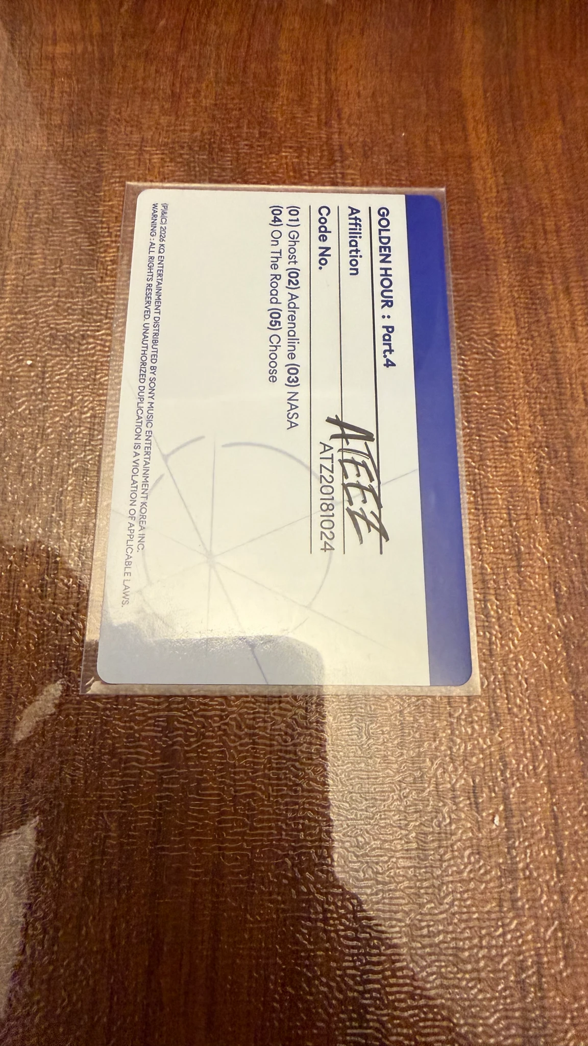 ATEEZ Hongjoong ATEEZ - Hongjoong - Golden Hour : Part.4 Album A version version 2 album photocard listing photo 2
