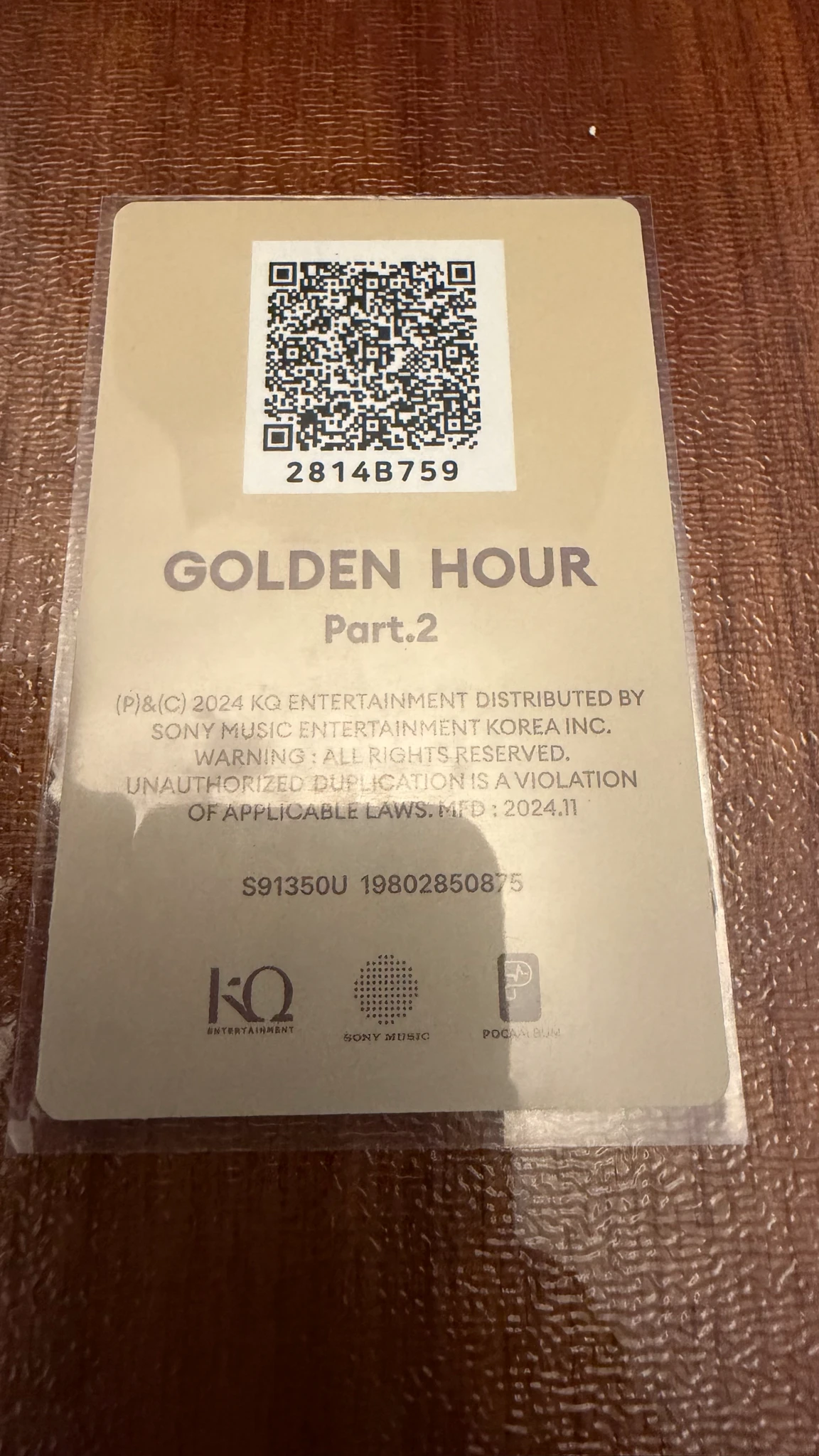 ATEEZ Hongjoong ATEEZ - Hongjoong - Golden Hour : Part 2 Album album photocard listing photo 2