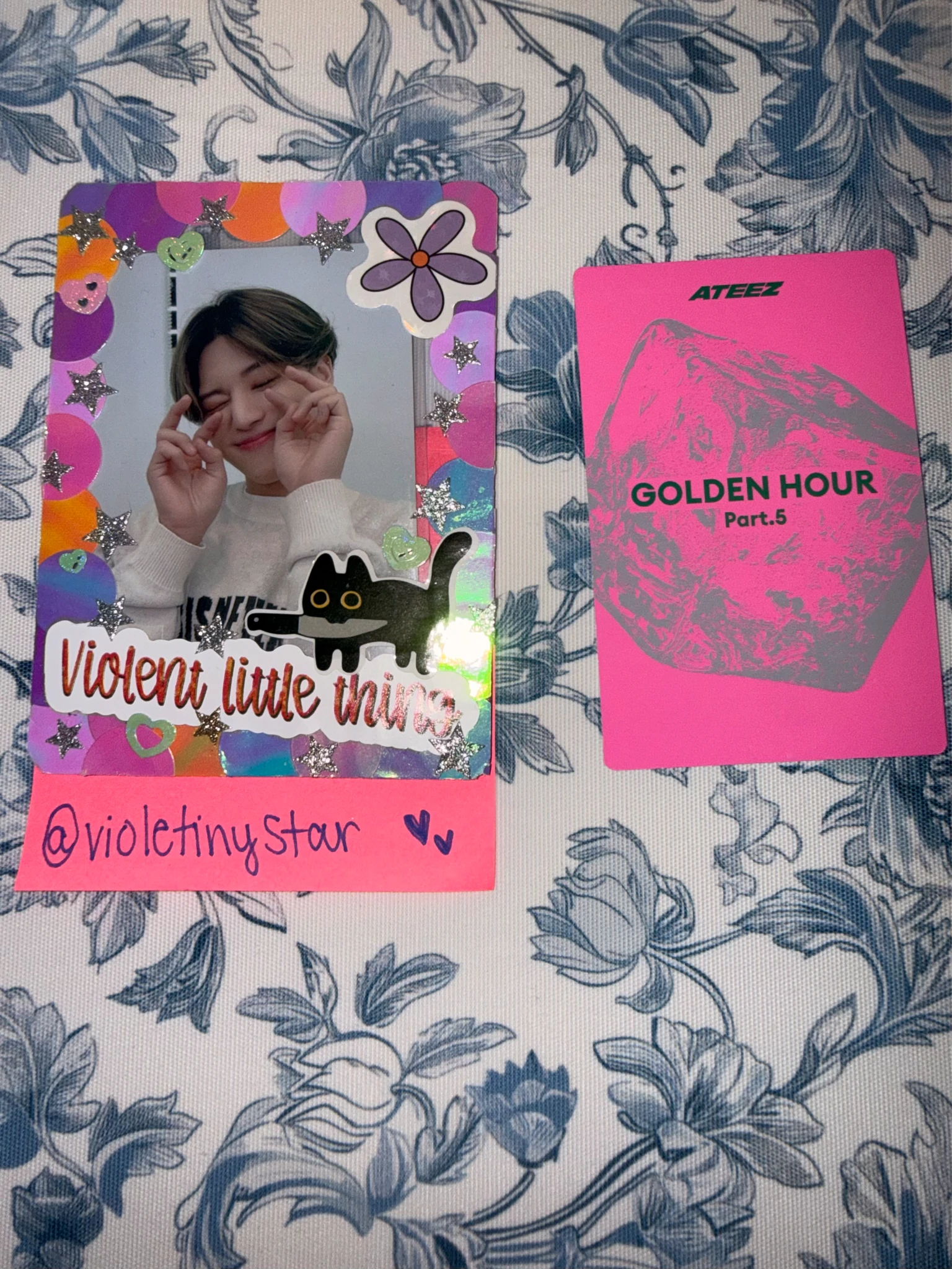 ATEEZ Yeosang ATEEZ - Yeosang - GOLDEN HOUR : Part.5 Album vinyl version album photocard pink version listing photo 2
