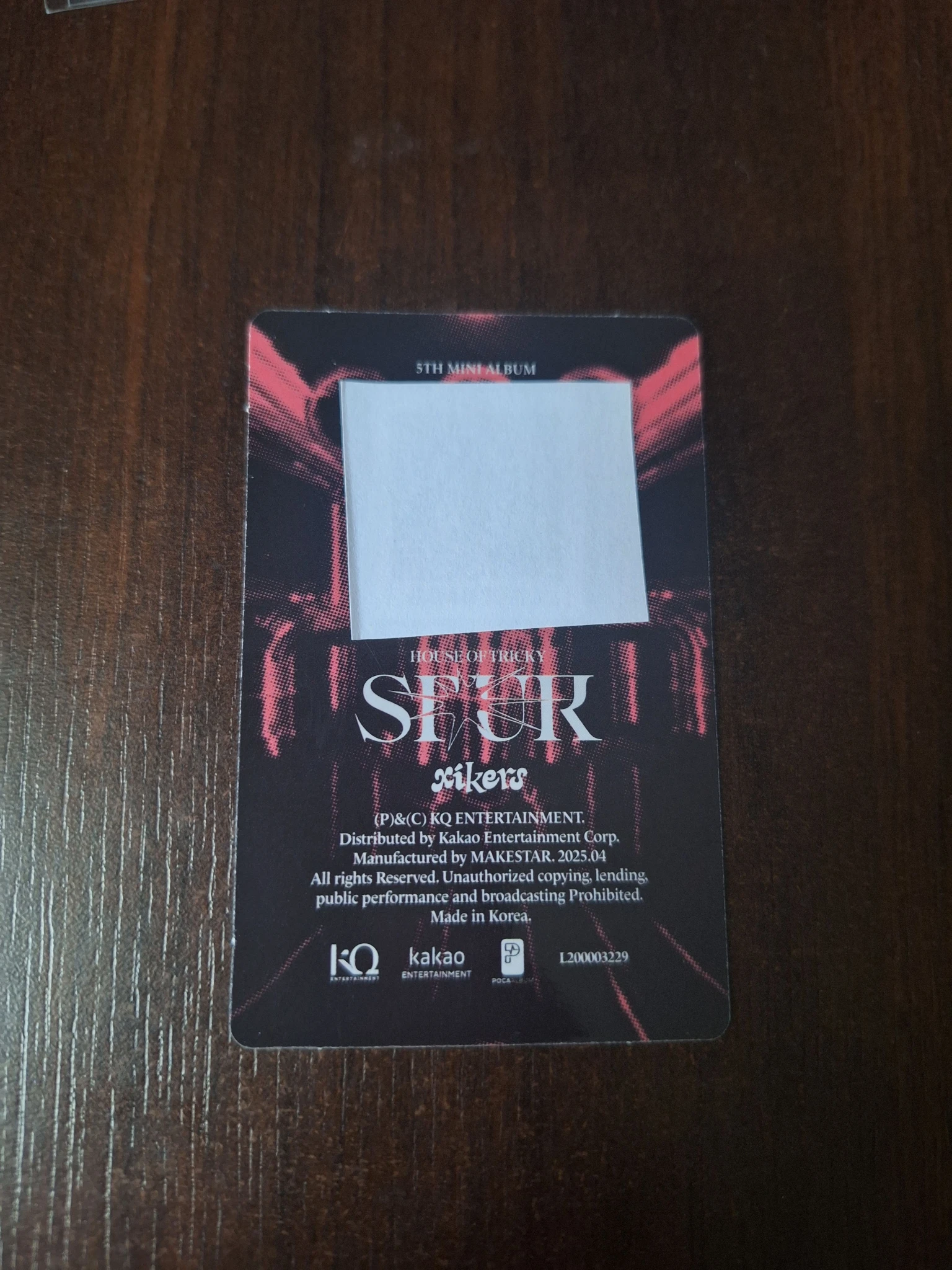 xikers Hunter Xikers - Hunter - HOUSE OF TRICKY : SPUR Album qr card poca album listing photo 2