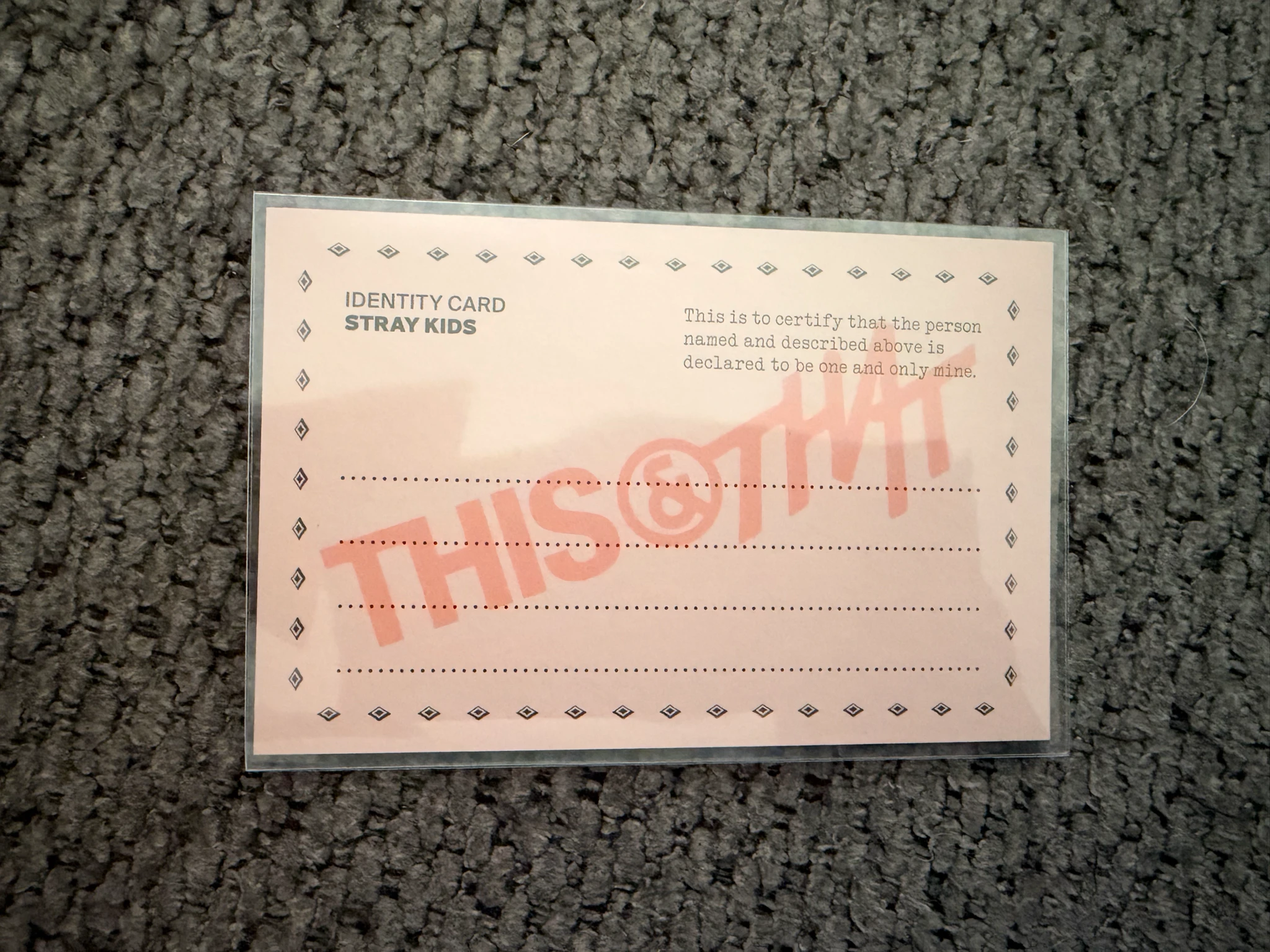 Stray Kids I.N Stray Kids - I.N - This & That Album id card that version album photocard listing photo 2