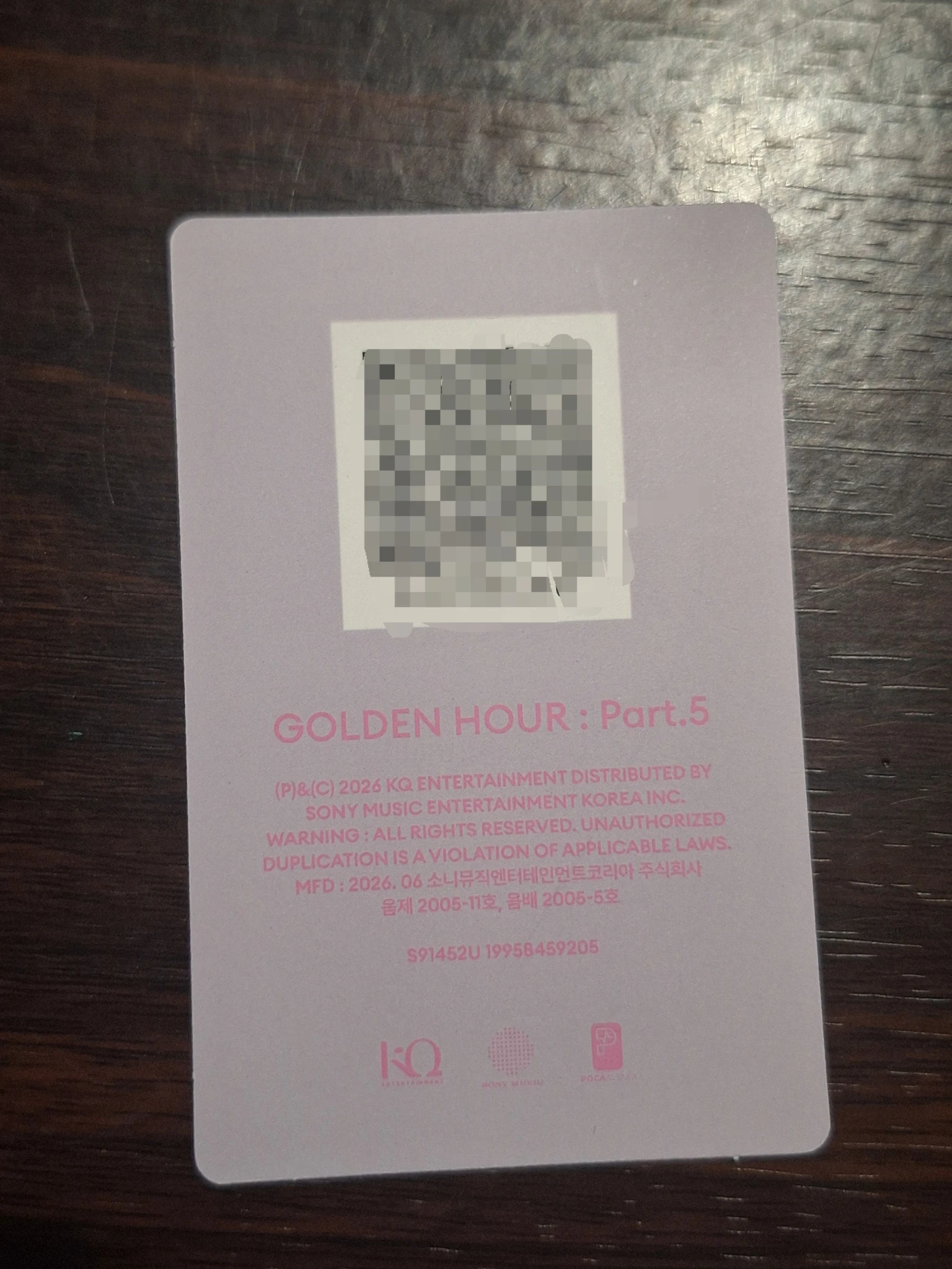 ATEEZ Jongho ATEEZ - Jongho - GOLDEN HOUR : Part.5 Album album photocard poca album diary version qr card listing photo 2