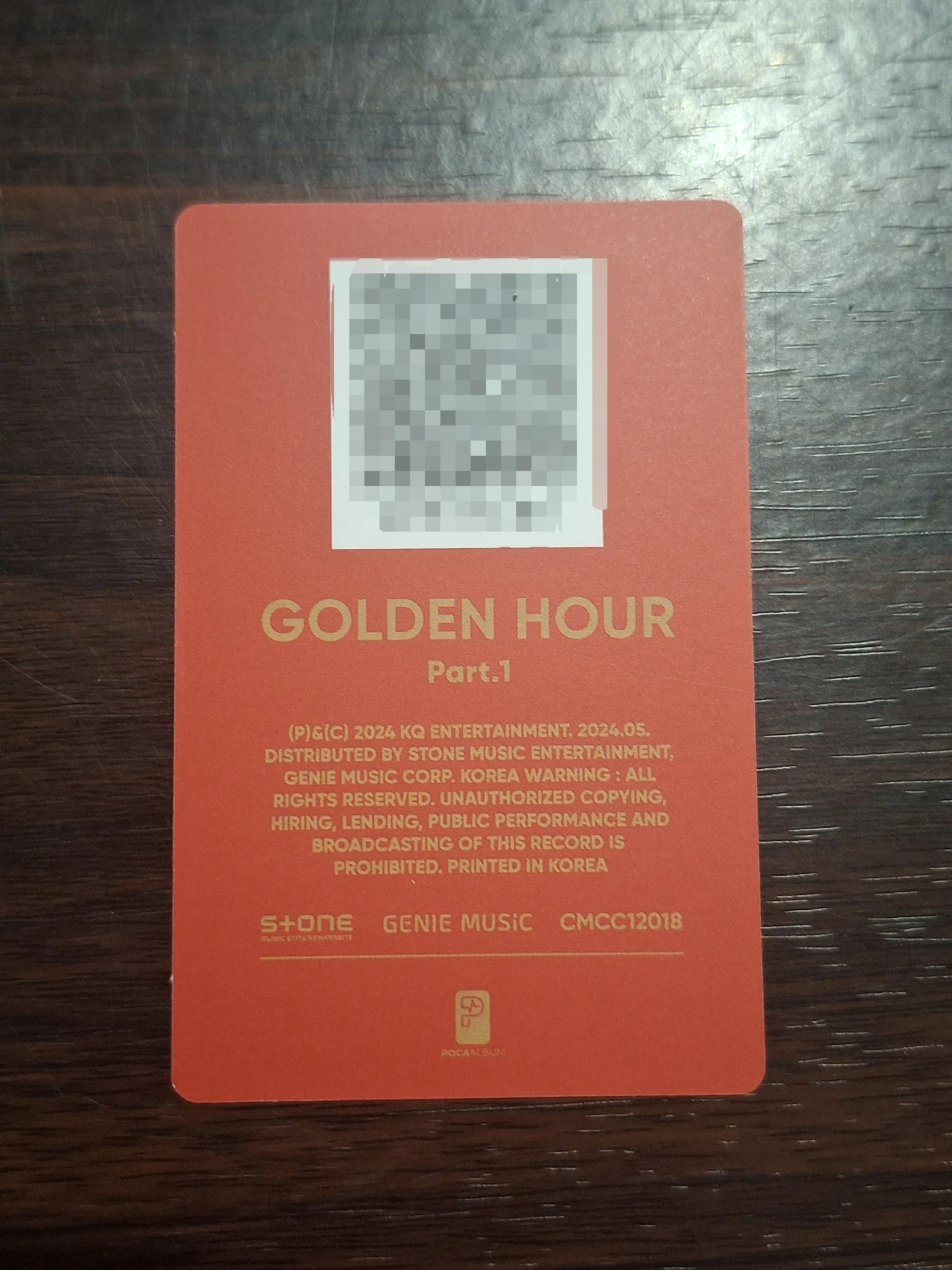 ATEEZ Jongho ATEEZ - Jongho - Golden Hour : Part.1 Album poca album qr card listing photo 2