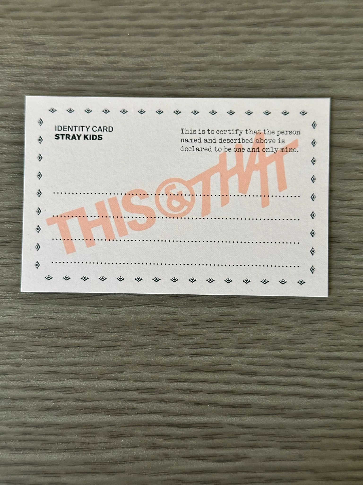 Stray Kids HAN Stray Kids - HAN - This & That Album album photocard id card that version listing photo 2