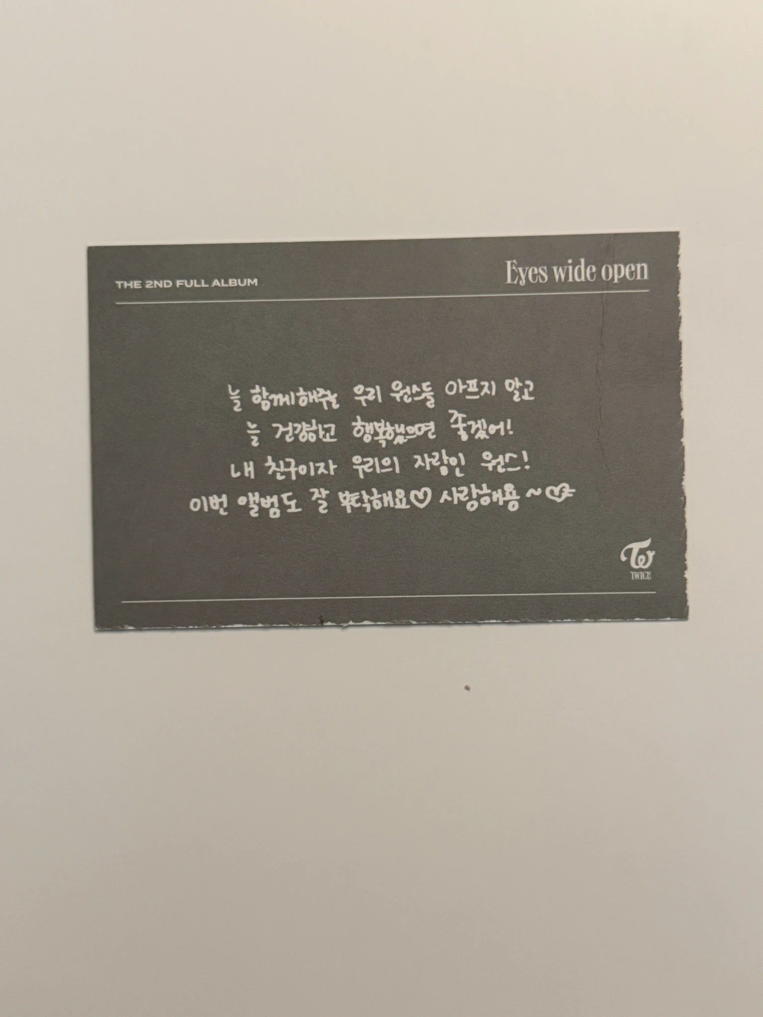 TWICE Jihyo TWICE - Jihyo - Eyes Wide Open Album message card album inclusion horizontal listing photo 2