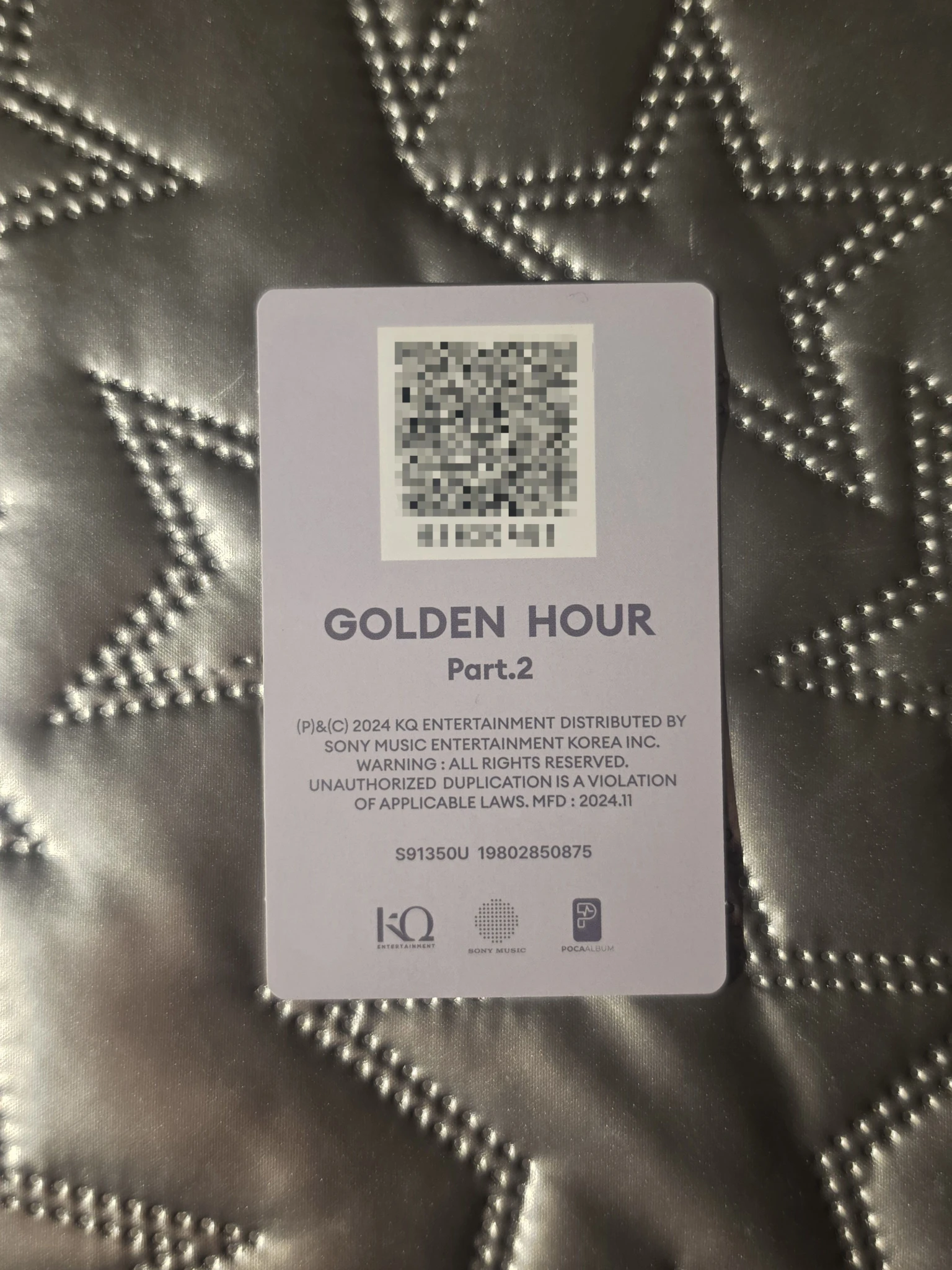 ATEEZ Wooyoung ATEEZ - Wooyoung - Golden Hour : Part 2 Album poca album to version qr card listing photo 2
