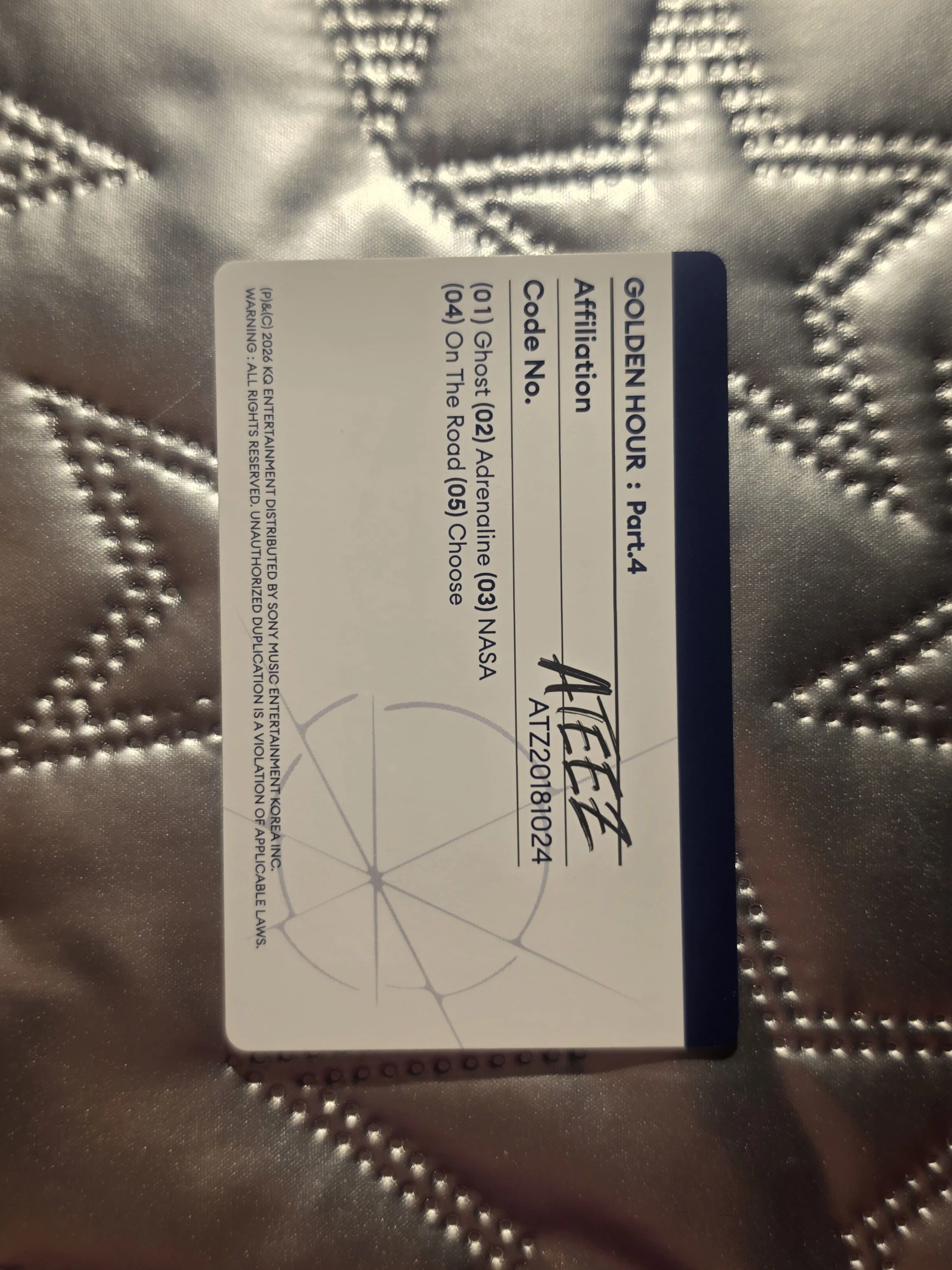 ATEEZ Wooyoung ATEEZ - Wooyoung - Golden Hour : Part.4 Album album photocard diary version listing photo 2