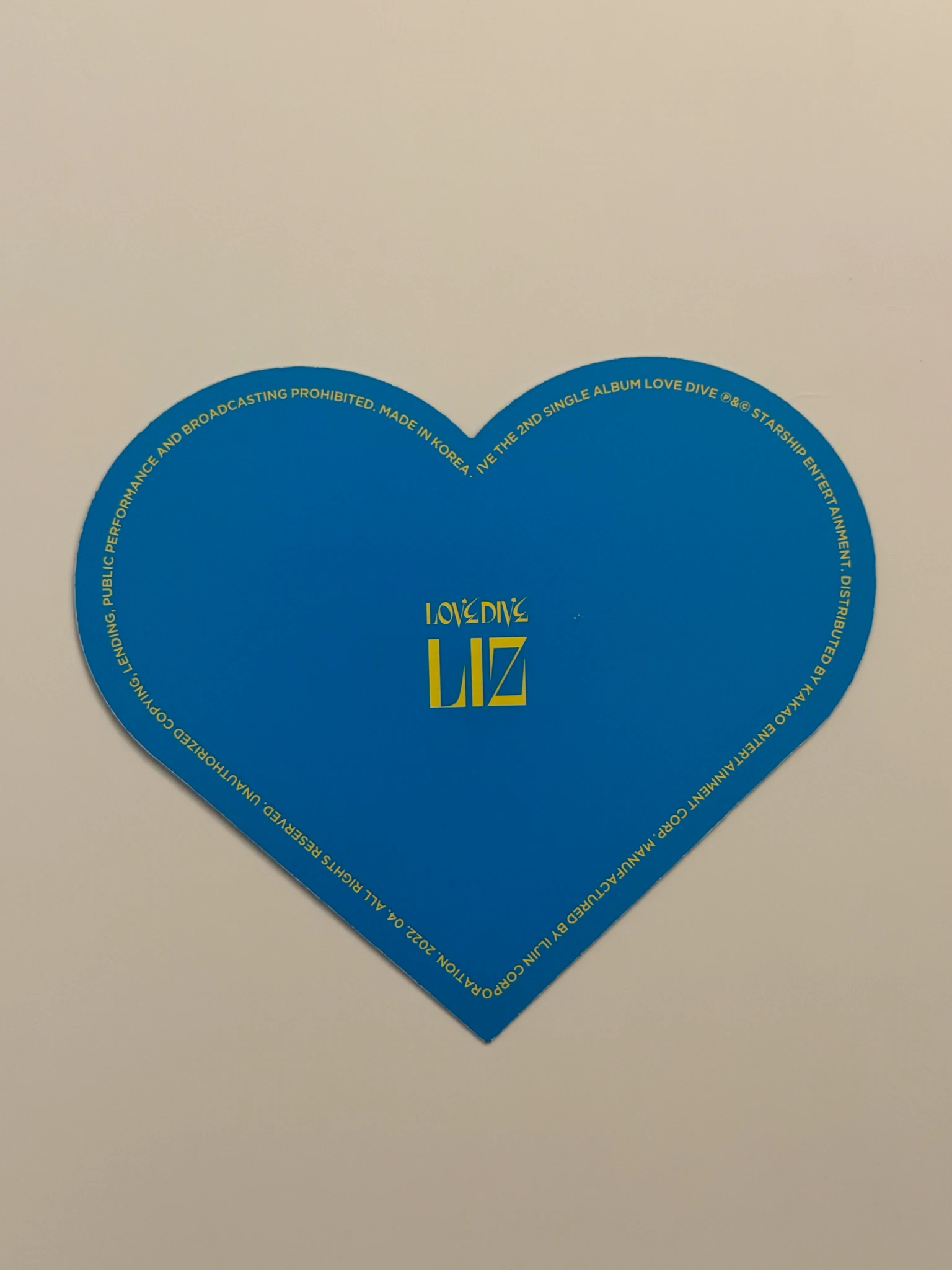IVE Liz IVE - Liz - LOVE DIVE Album holographic (hologram) heart card album inclusion listing photo 2