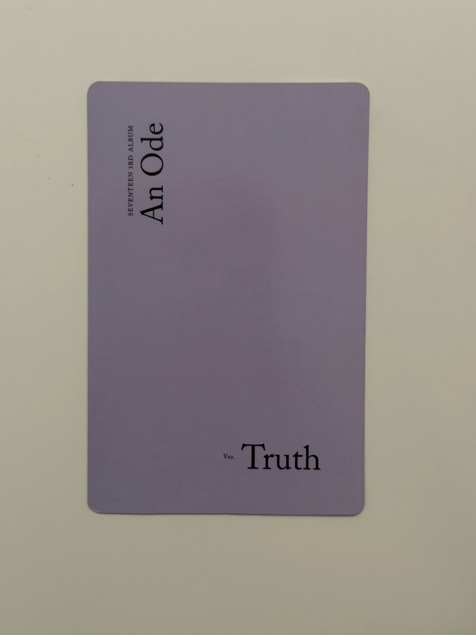 SEVENTEEN Mingyu SEVENTEEN - Mingyu - An Ode Album album photocard truth version purple back listing photo 2