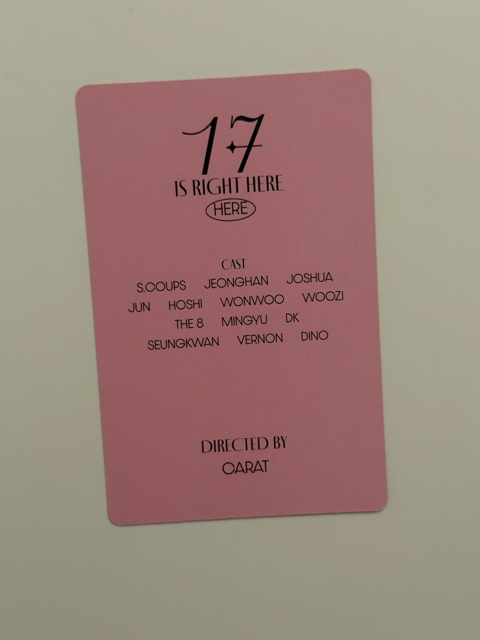 SEVENTEEN S.Coups SEVENTEEN - S.Coups - 17 IS RIGHT HERE Album album photocard random photocard here version listing photo 2