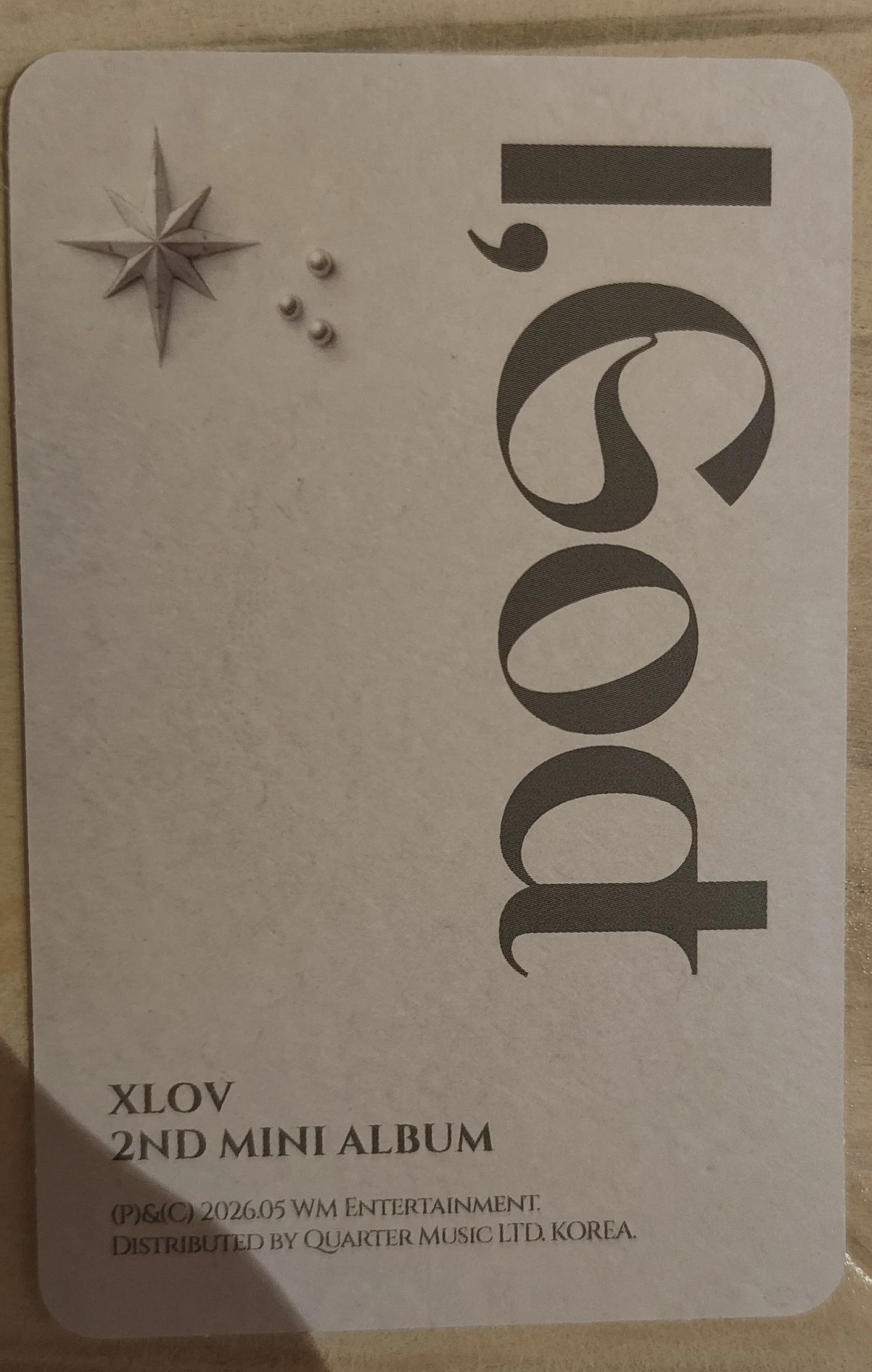 XLOV Rui XLOV - Rui - I, God Album album photocard O version listing photo 2