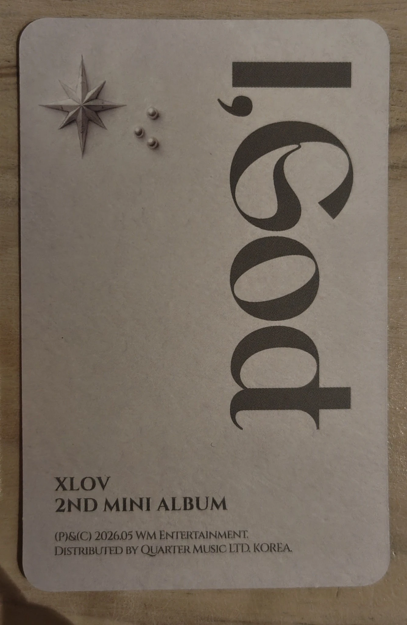 XLOV Rui XLOV - Rui - I, God Album album photocard O version listing photo 2