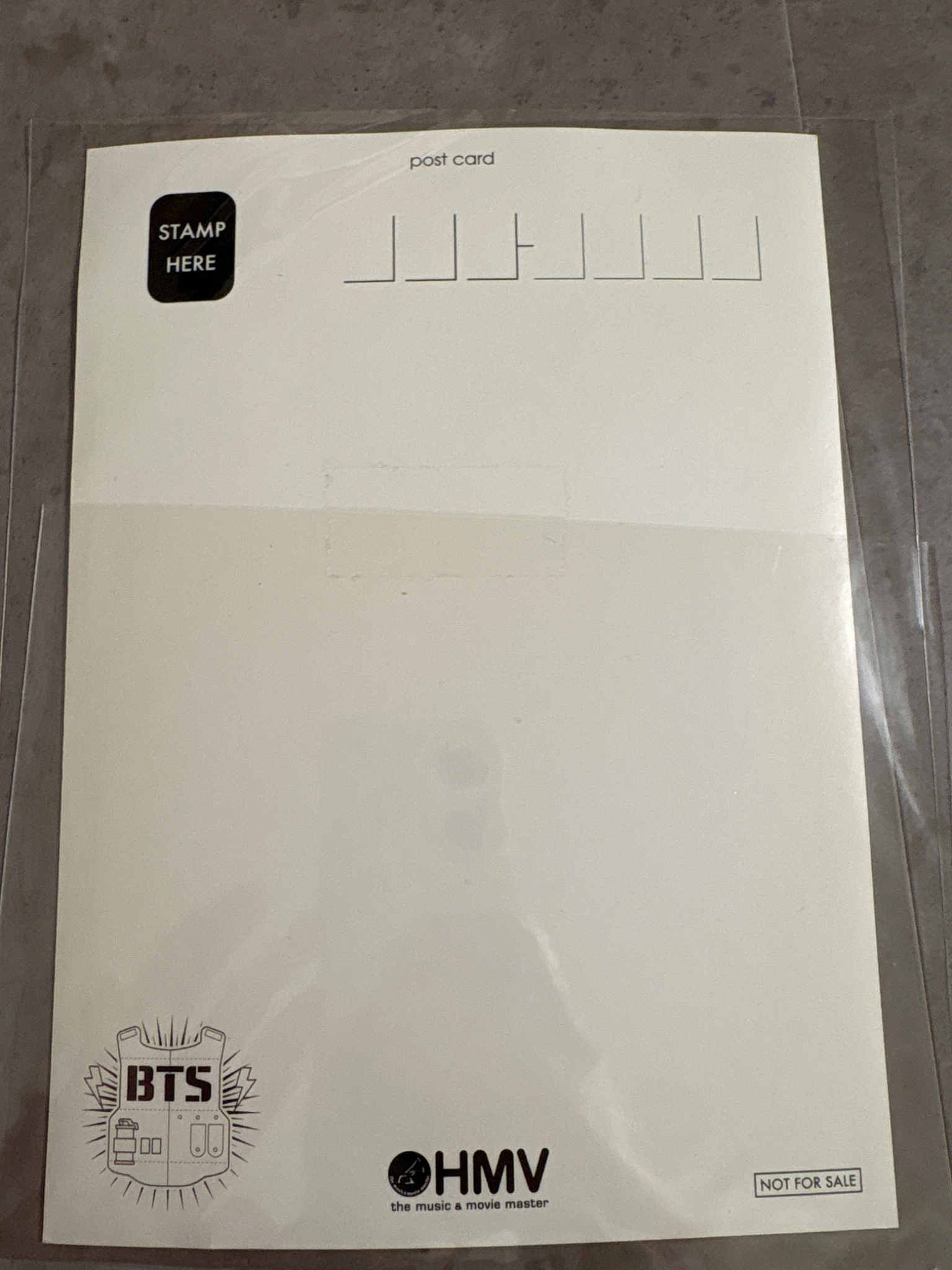 BTS SUGA BTS - SUGA - Wake Up Album hmv postcard listing photo 2