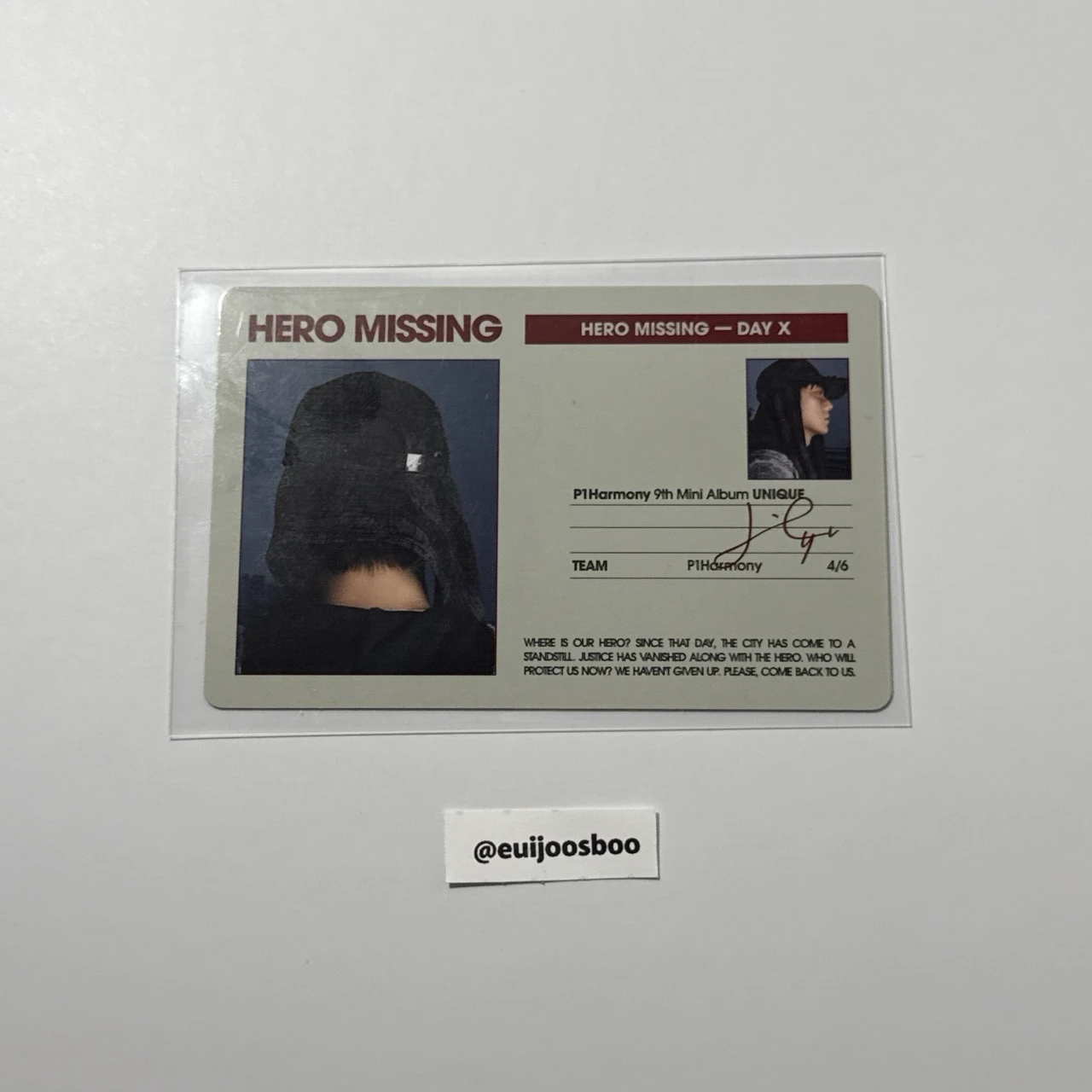 P1Harmony Intak P1Harmony - Intak - UNIQUE Album id card album inclusion A version double-sided listing photo 2