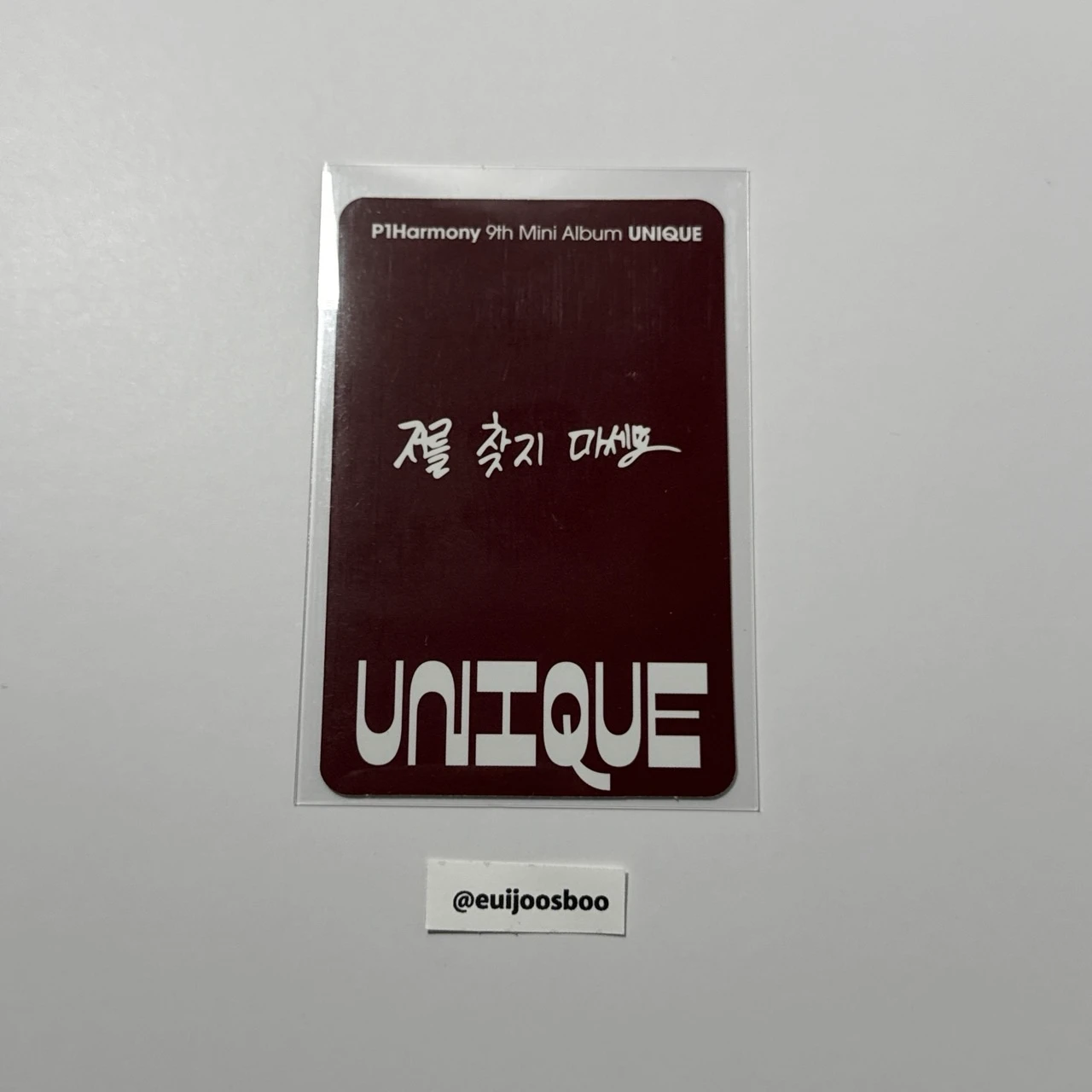 P1Harmony Theo P1Harmony - Theo - UNIQUE Album album photocard listing photo 2