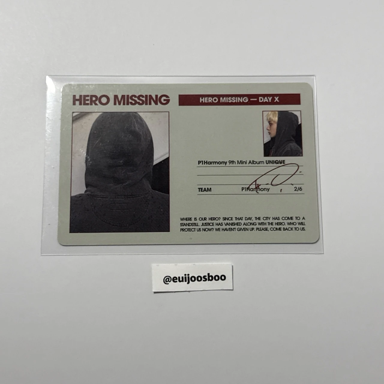 P1Harmony Theo P1Harmony - Theo - UNIQUE Album album photocard listing photo 2