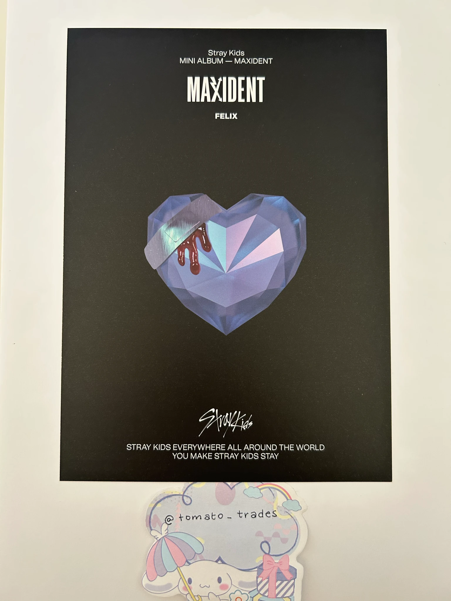 Stray Kids Felix Stray Kids - Felix - Maxident Album album inclusion mini poster listing photo 2