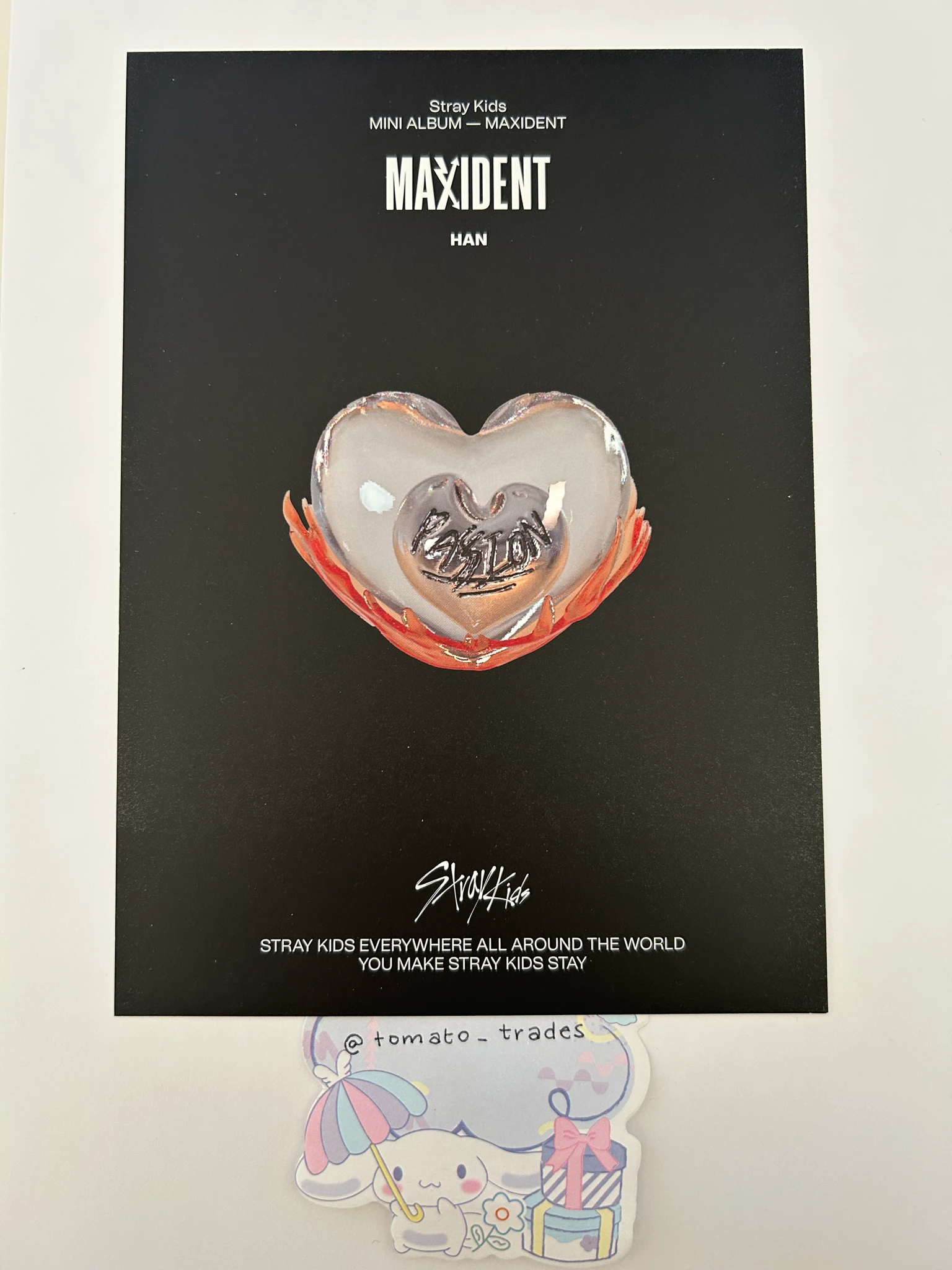 Stray Kids HAN Stray Kids - HAN - Maxident Album album inclusion mini poster listing photo 2