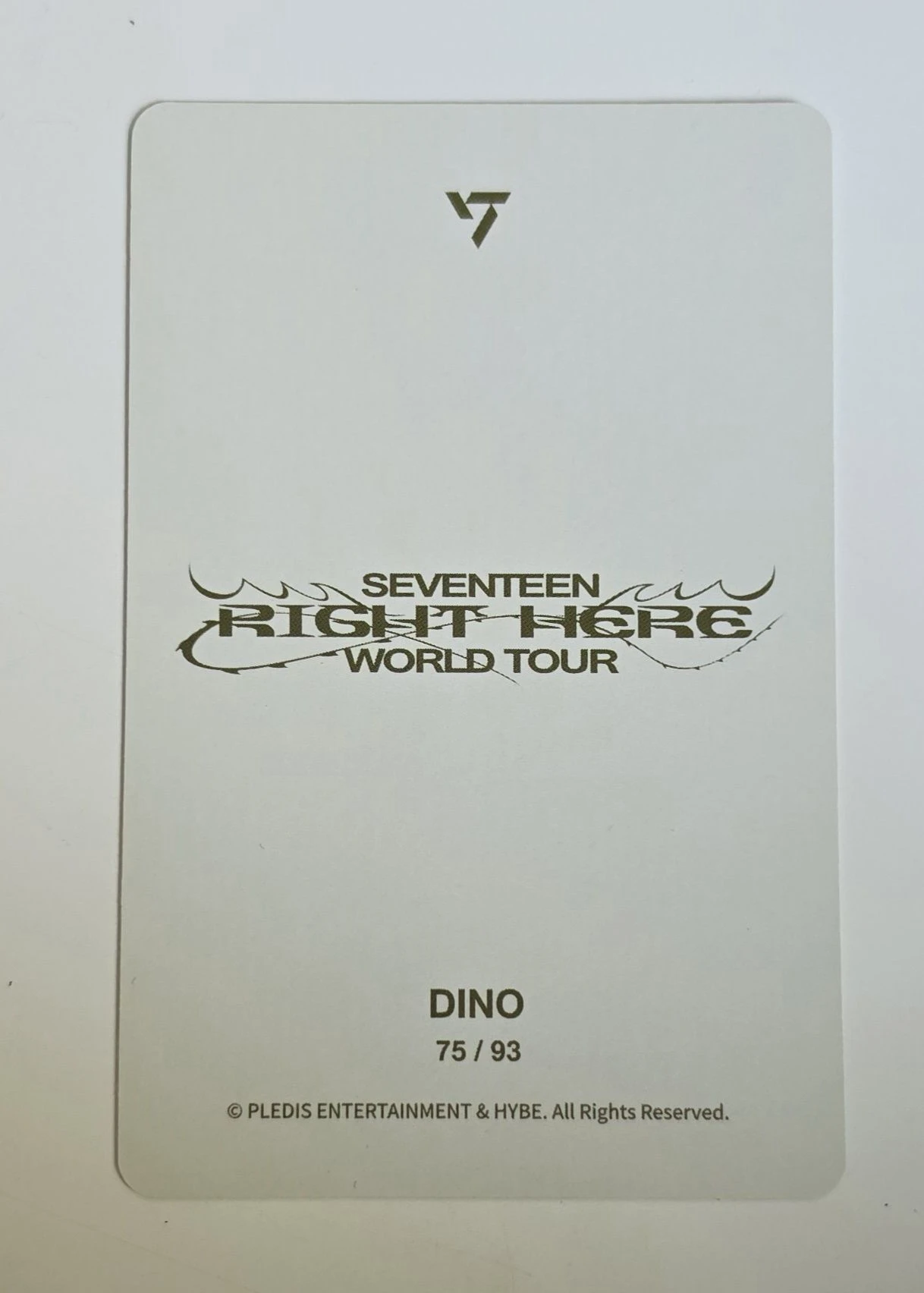 SEVENTEEN Dino SEVENTEEN - Dino - [RIGHT HERE] World Tour Event trading card listing photo 2
