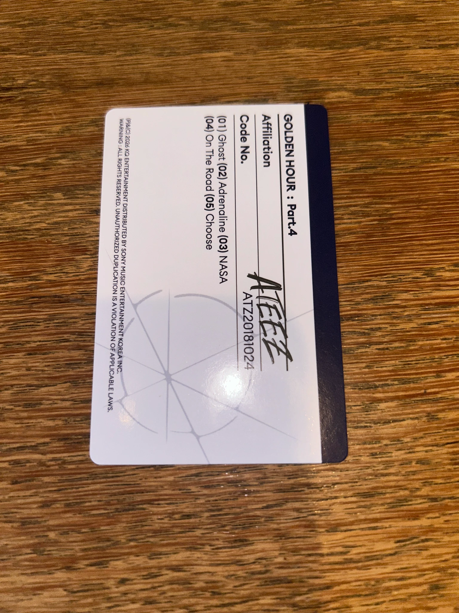 ATEEZ Hongjoong ATEEZ - Hongjoong - Golden Hour : Part.4 Album diary version listing photo 2