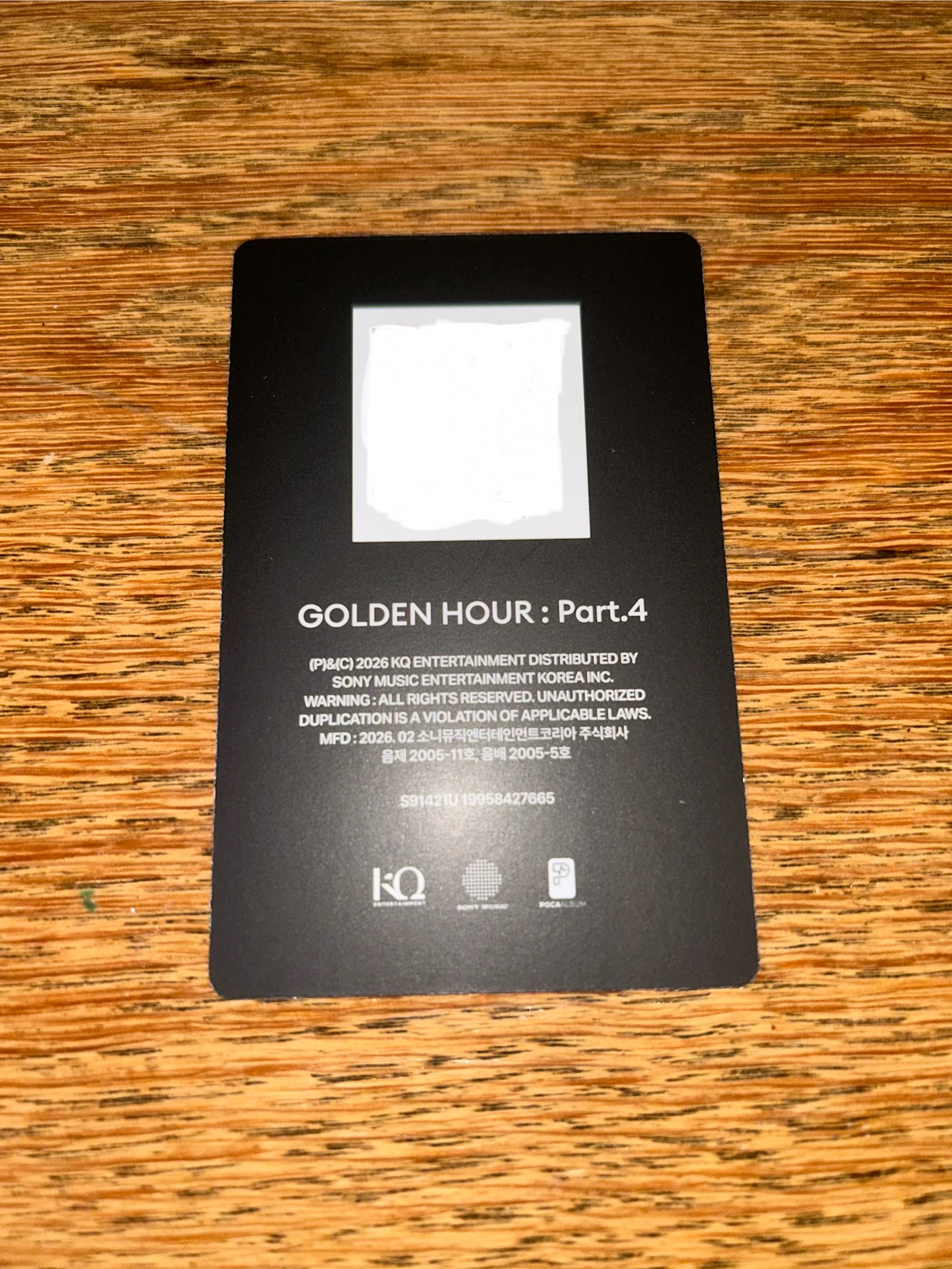 ATEEZ Hongjoong ATEEZ - Hongjoong - Golden Hour : Part.4 Album Z version qr card poca album album photocard listing photo 2